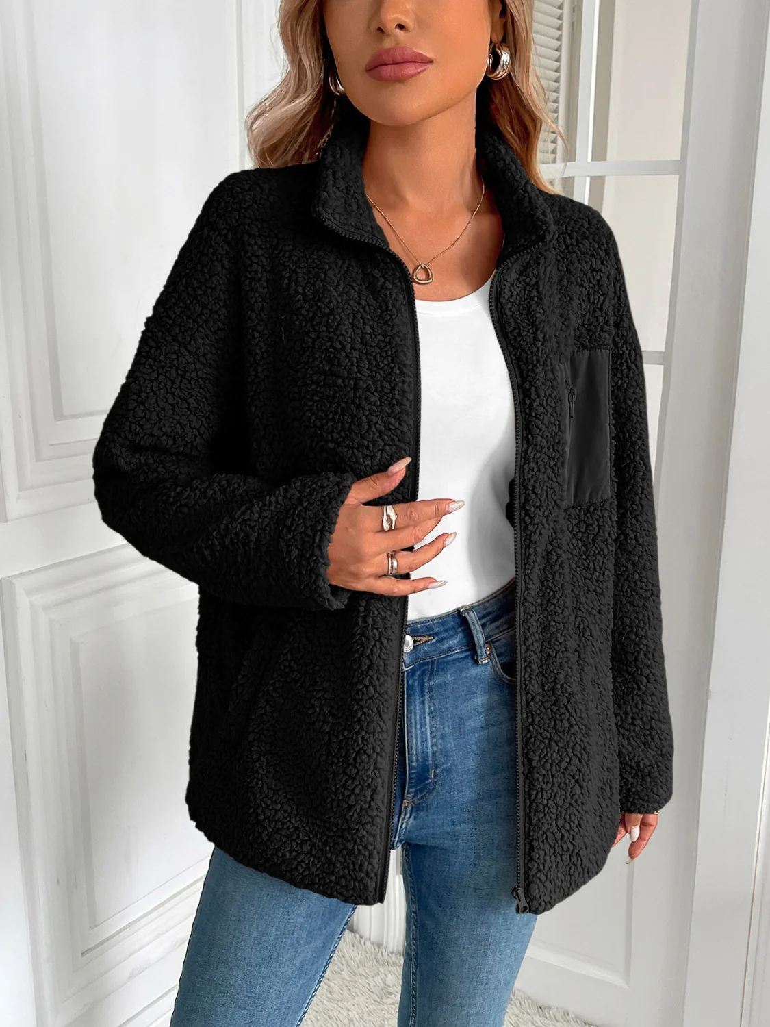 Ivy Lane Zip Up Long Sleeve Fuzzy Jacket - Image 21