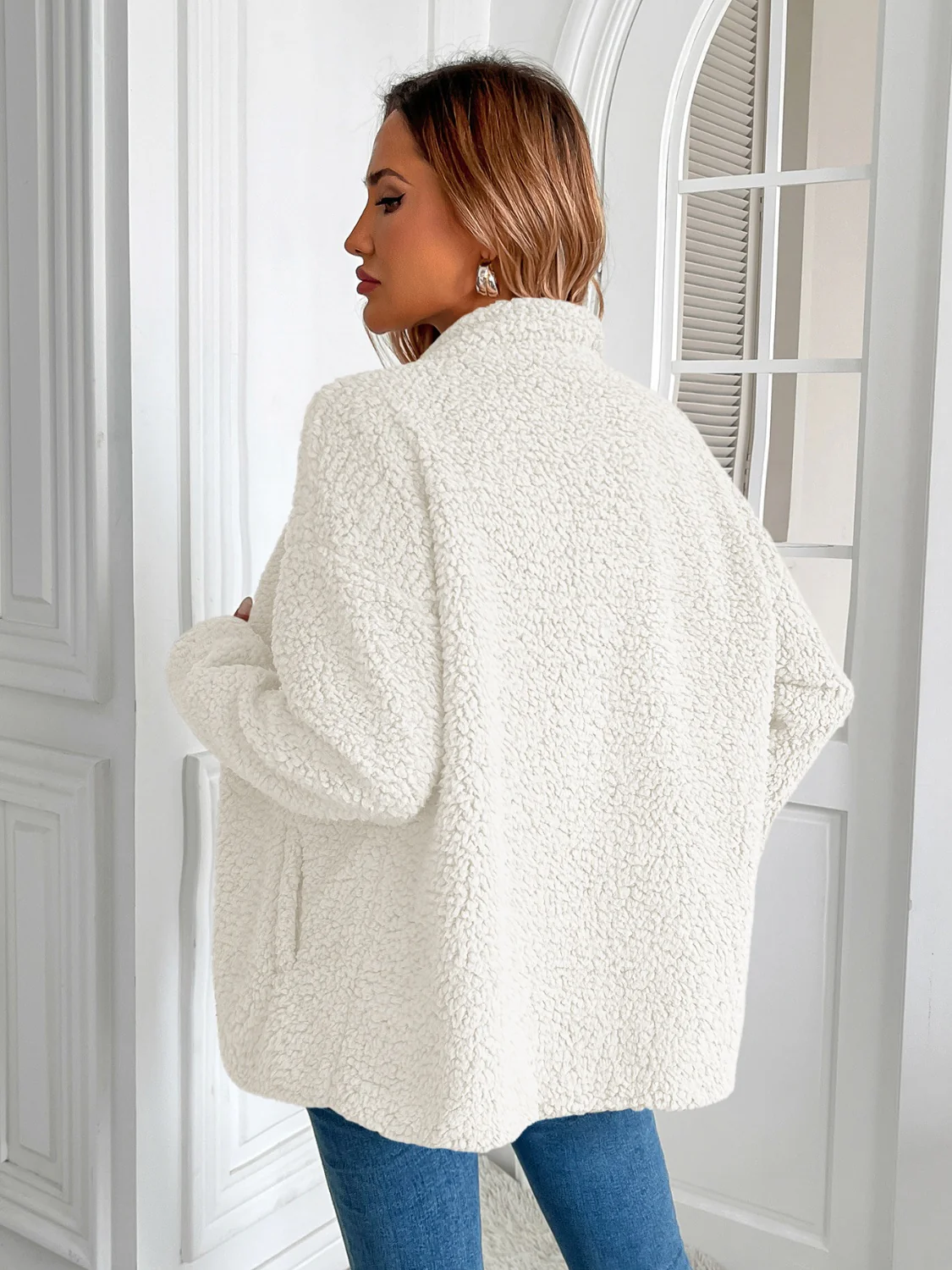 Ivy Lane Zip Up Long Sleeve Fuzzy Jacket - Image 9