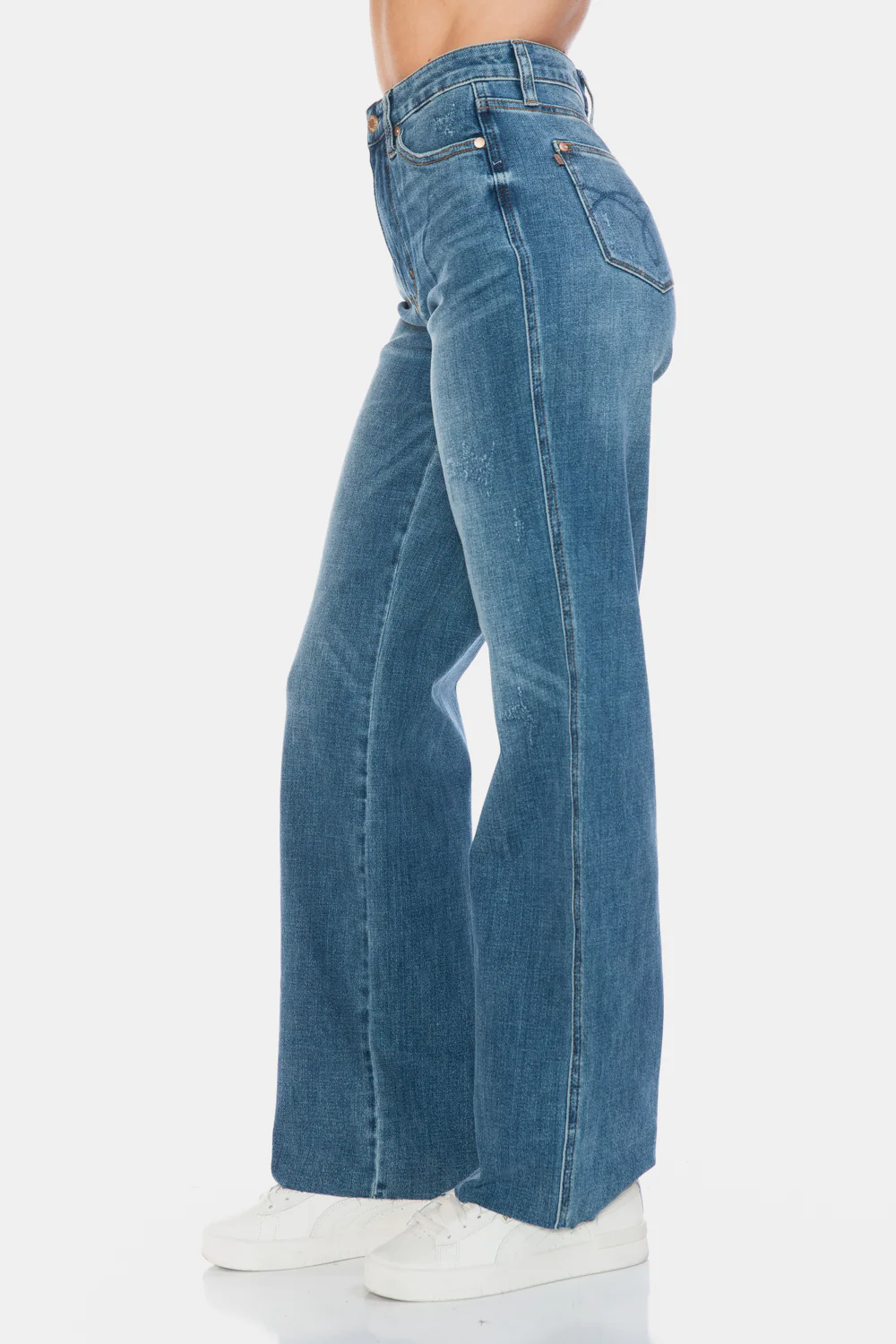 Judy Blue Full Size Tummy Control Cut Raw Hem Straight Jeans - Image 4