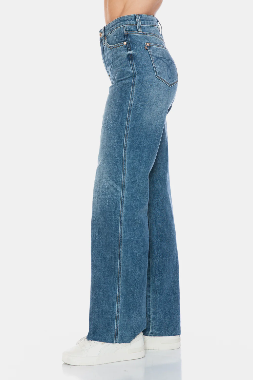 Judy Blue Full Size Tummy Control Cut Raw Hem Straight Jeans - Image 6