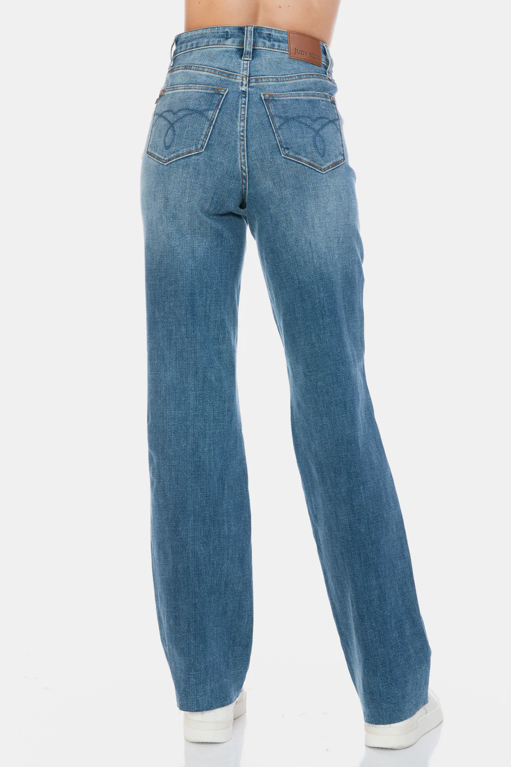 Judy Blue Full Size Tummy Control Cut Raw Hem Straight Jeans - Image 7