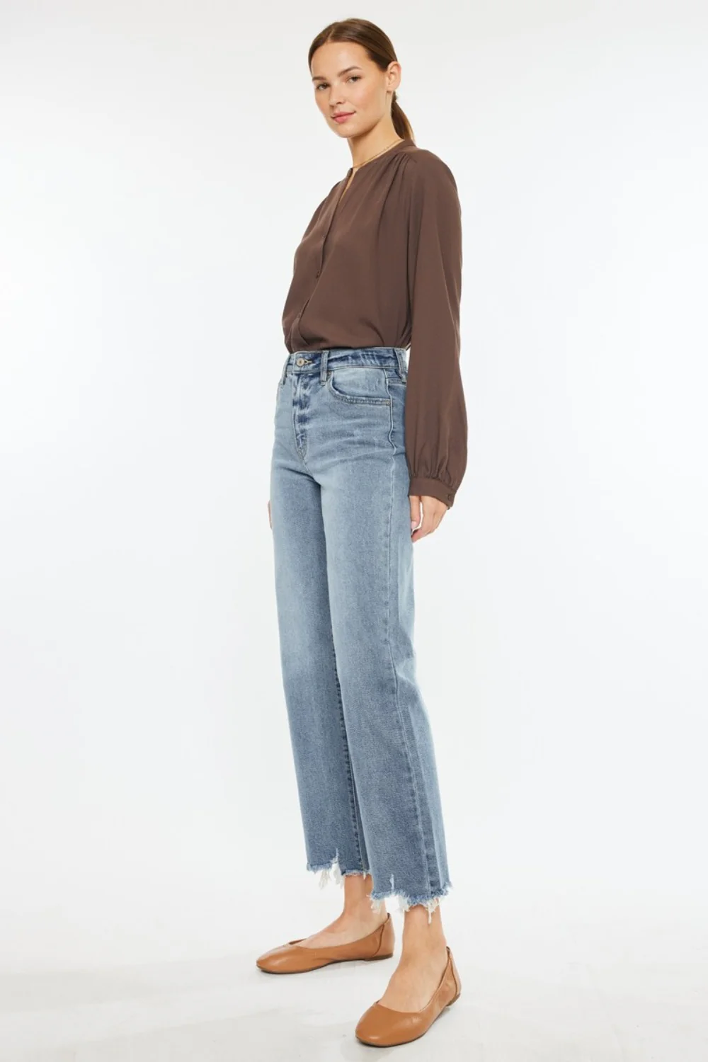 Kancan High Rise Slim Wide Leg Jeans - Image 3