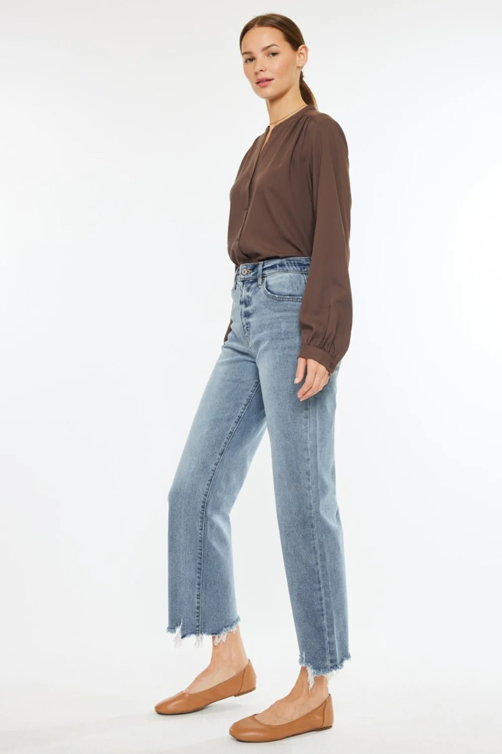 Kancan High Rise Slim Wide Leg Jeans - Image 4