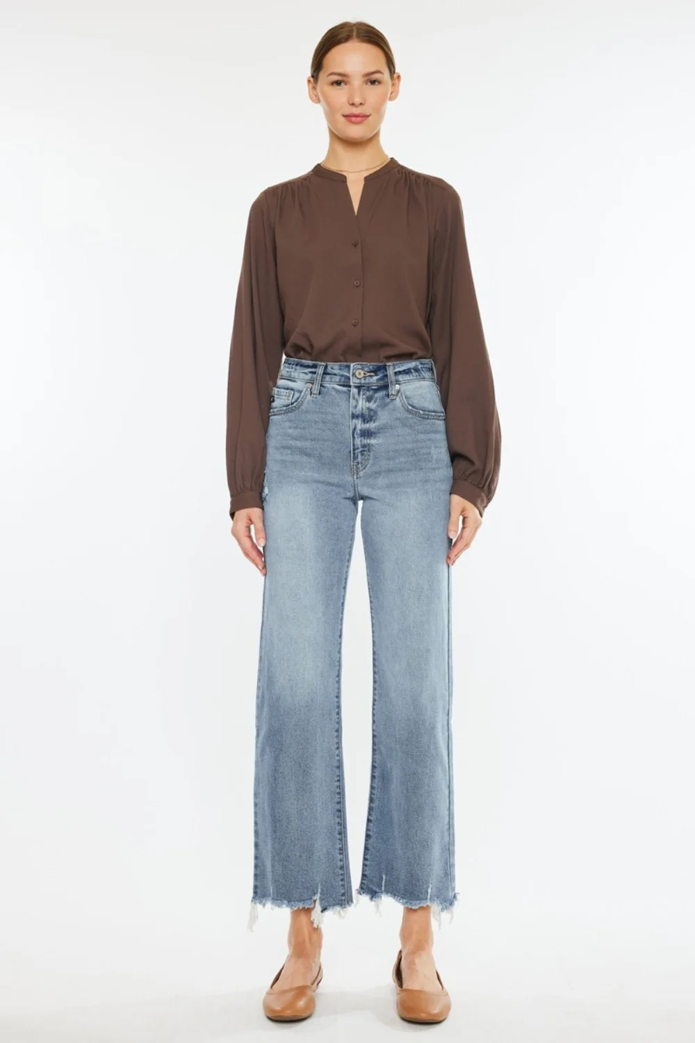 Kancan High Rise Slim Wide Leg Jeans - Image 5
