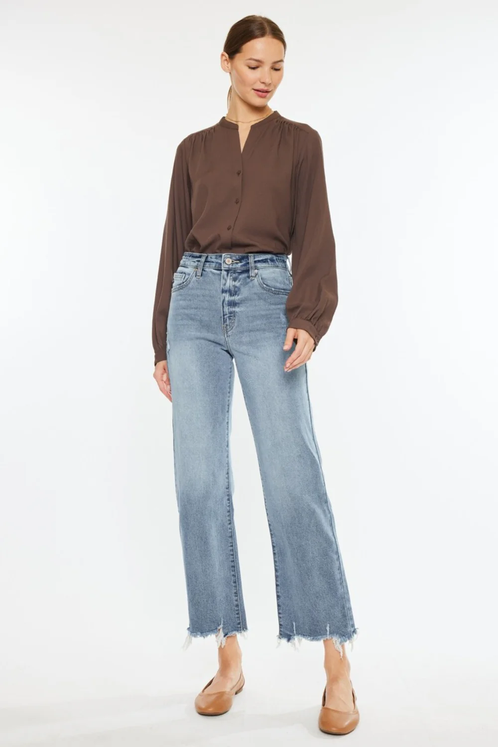 Kancan High Rise Slim Wide Leg Jeans - Image 6