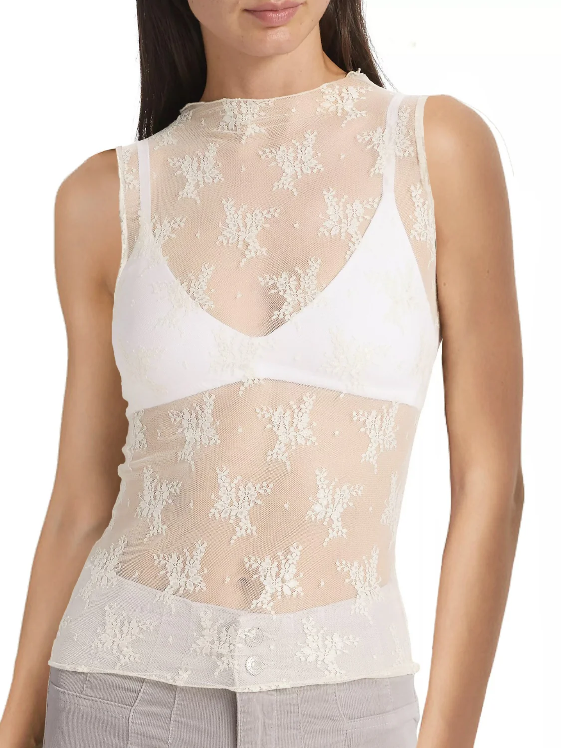 Lace Mock Neck Top - Image 7