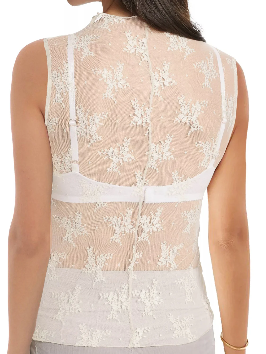 Lace Mock Neck Top - Image 8
