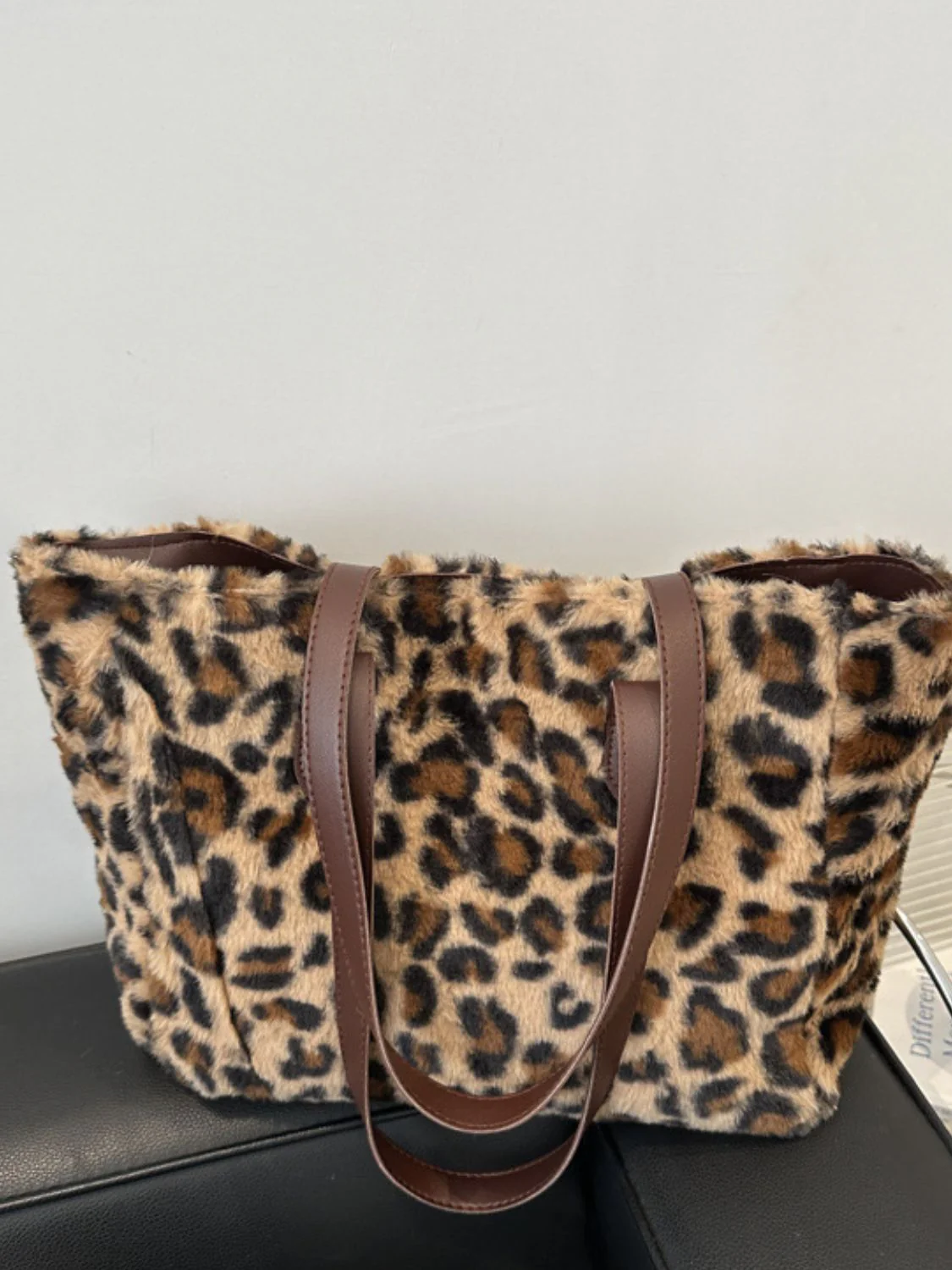 Leopard Fluff Tote Bag - Image 4