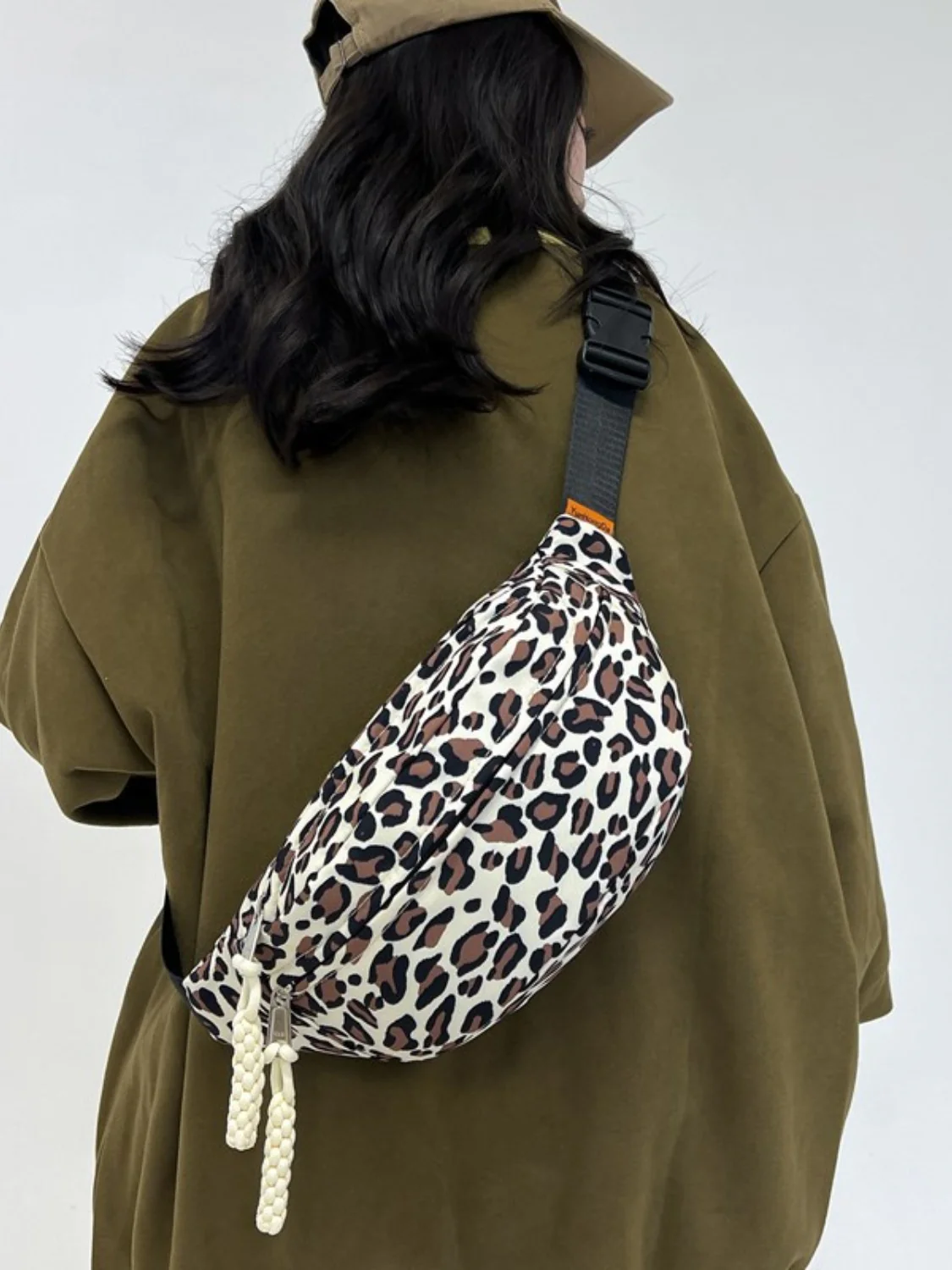 Leopard Nylon Crossbody Bag - Image 4