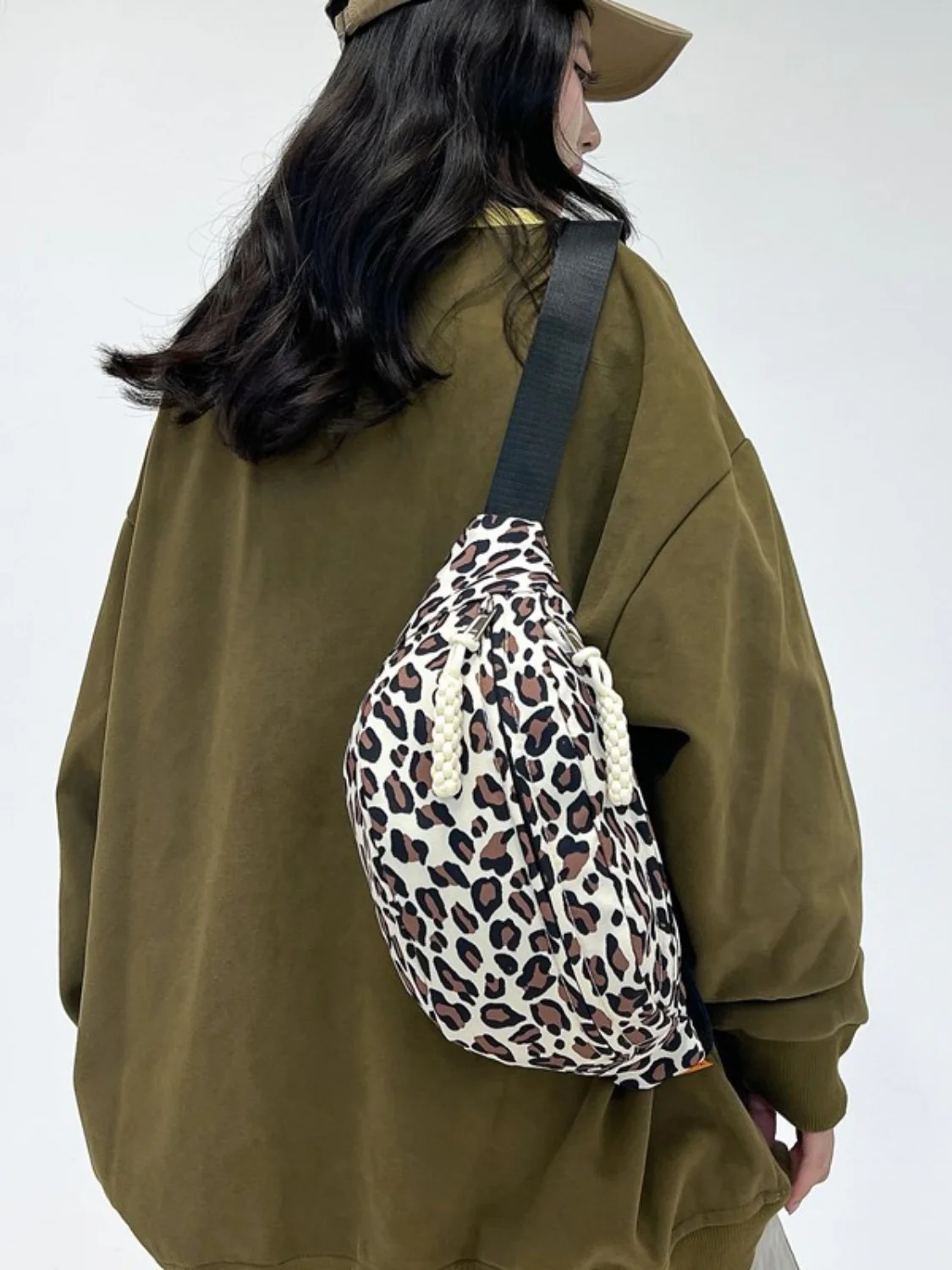Leopard Nylon Crossbody Bag - Image 5