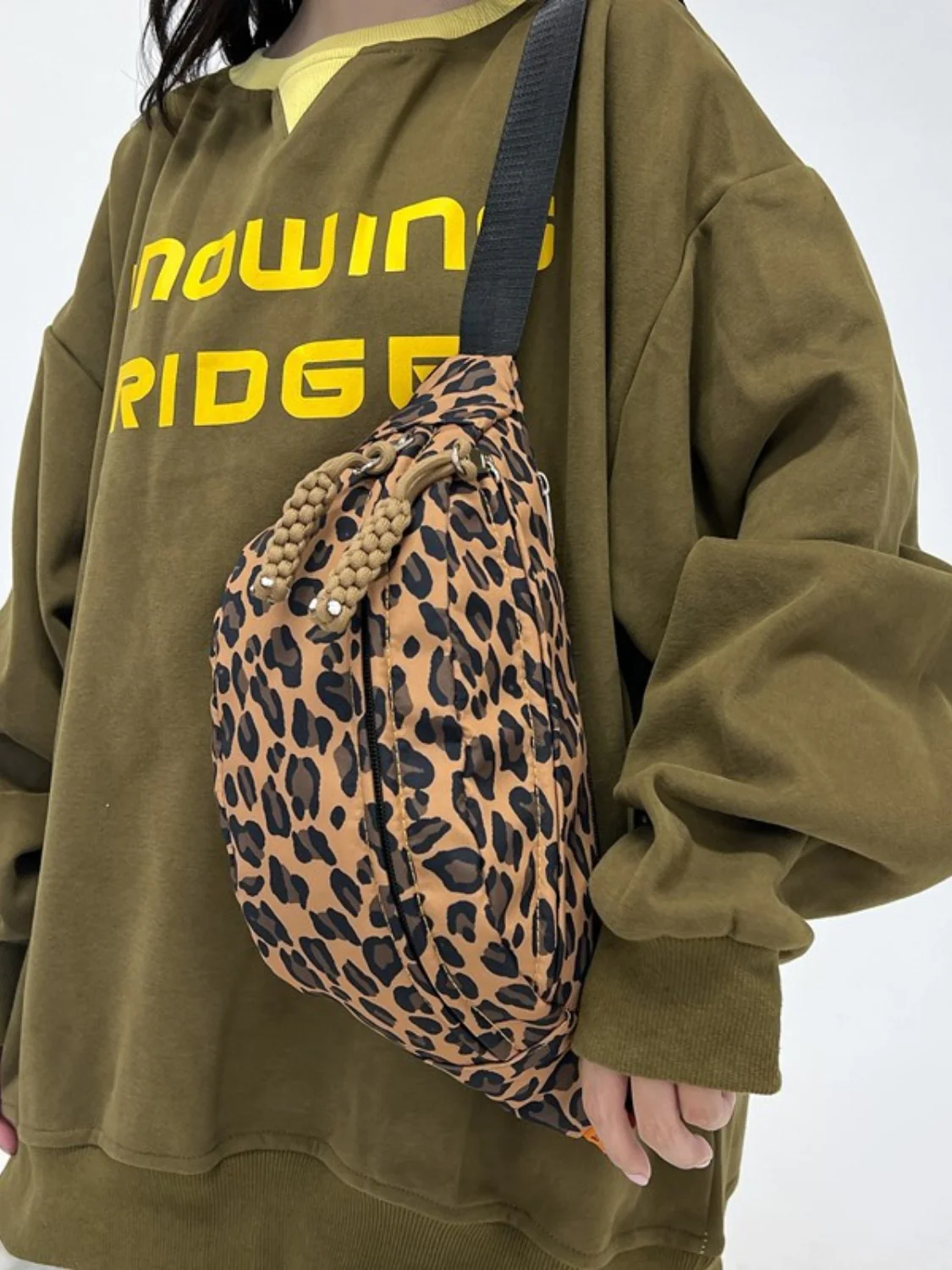 Leopard Nylon Crossbody Bag - Image 7
