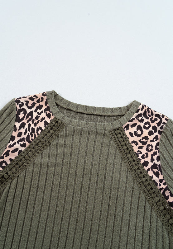 Leopard Round Neck Long Sleeve T-Shirt - Image 8