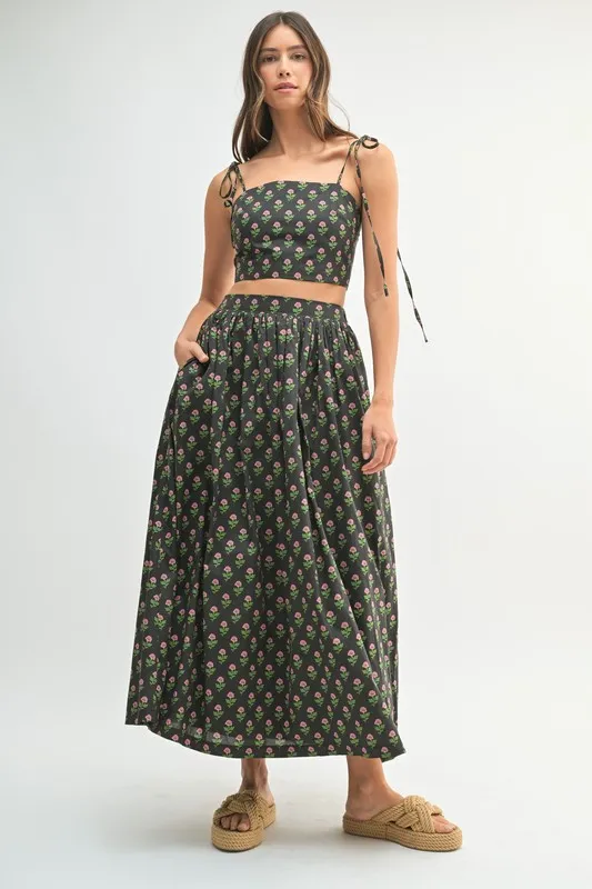 MABLE Floral Crop Top and Skirt Set - Image 3