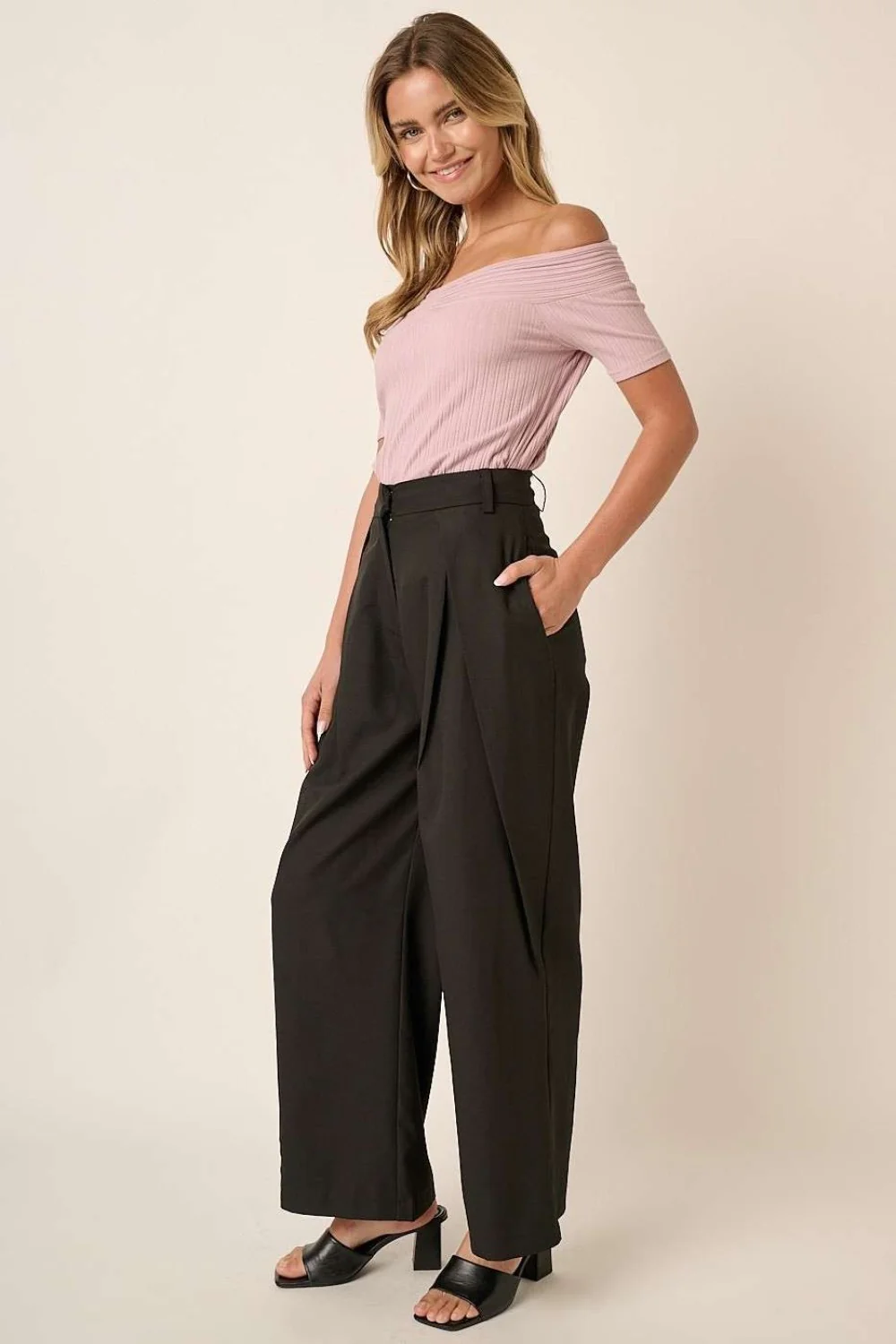Mittoshop Deep Pleated High Waisted Wide Leg Pants - Image 3