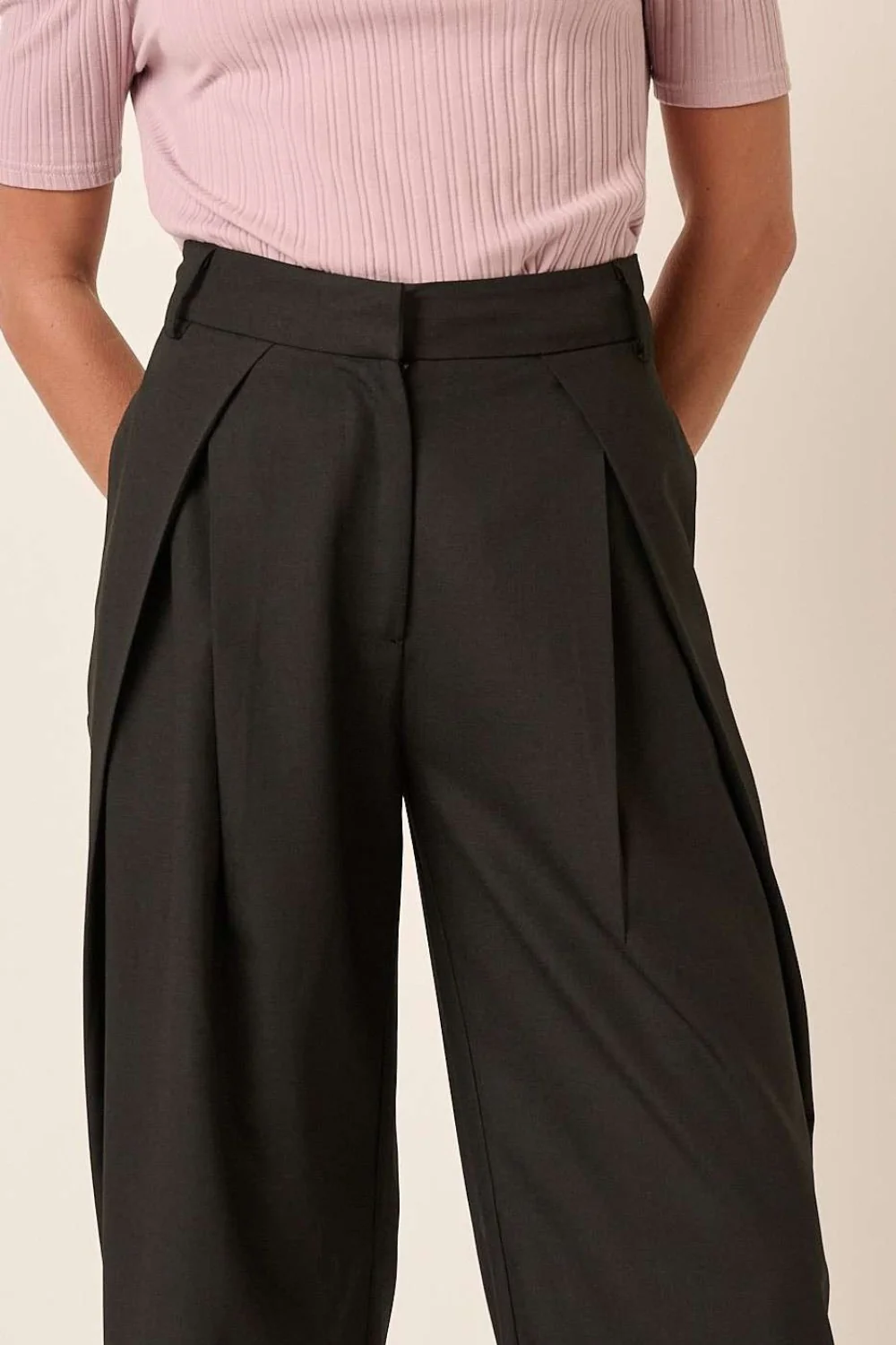 Mittoshop Deep Pleated High Waisted Wide Leg Pants - Image 6