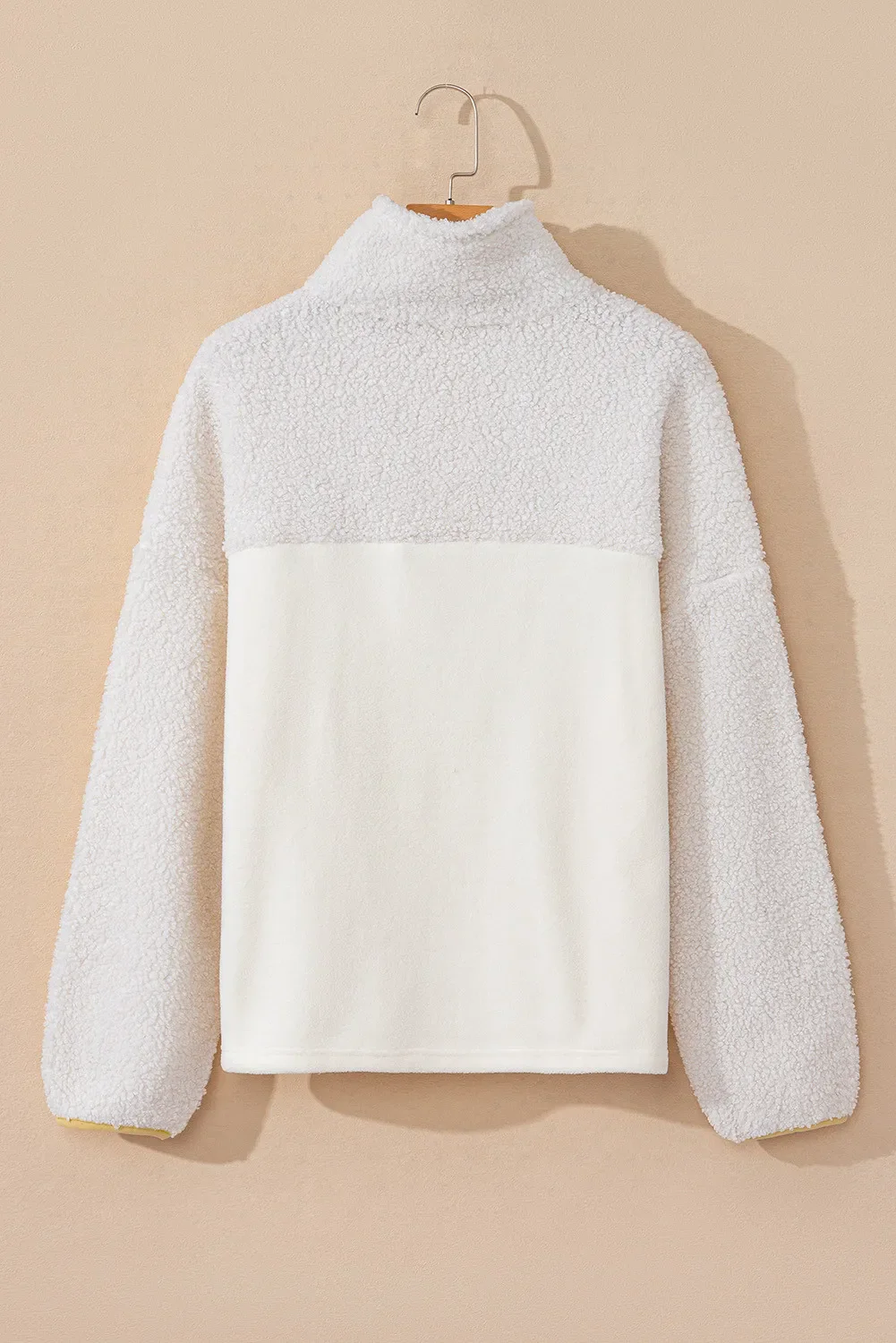 Mock Neck Long Sleeve Sherpa Sweatshirt - Image 3