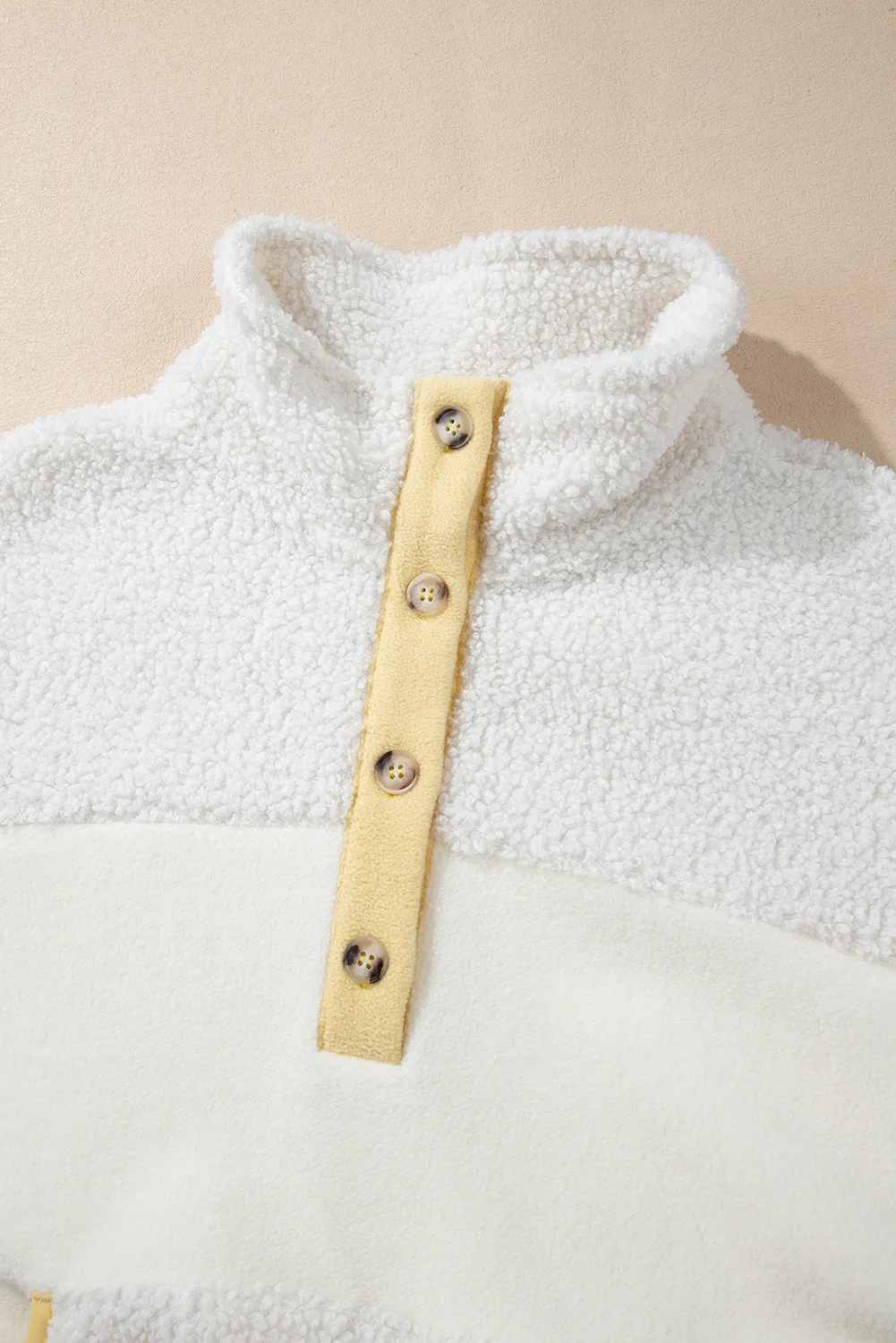 Mock Neck Long Sleeve Sherpa Sweatshirt - Image 4