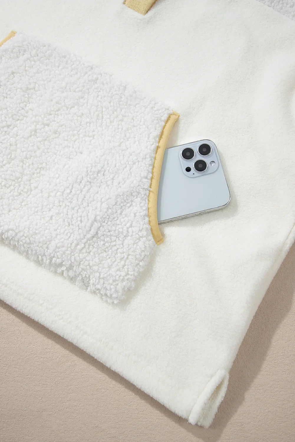 Mock Neck Long Sleeve Sherpa Sweatshirt - Image 5