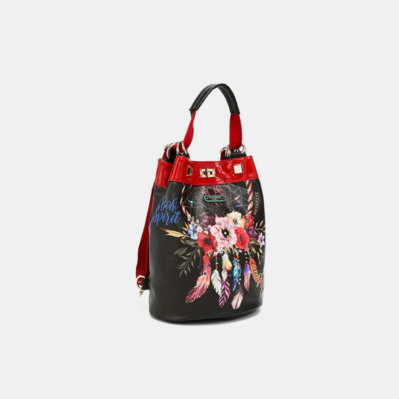 Nicole Lee USA Flower Pattern Adjustable Strap Backpack Bag - Image 6