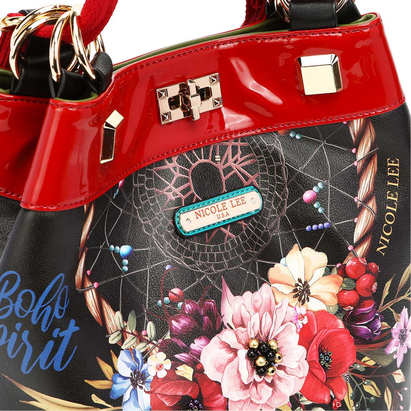 Nicole Lee USA Flower Pattern Adjustable Strap Backpack Bag - Image 9