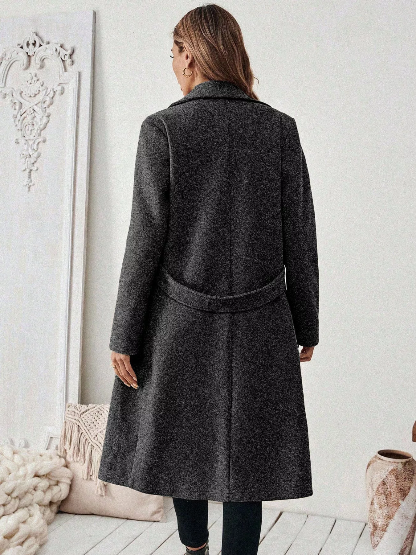One Button Wool Blend Overcoat - Image 10