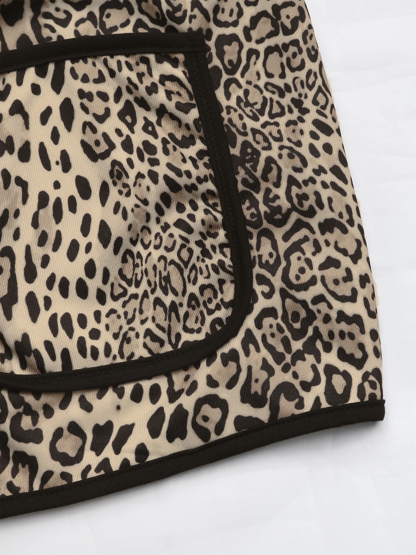 Perfee Leopard Open Front Long Sleeve Jacket - Image 14