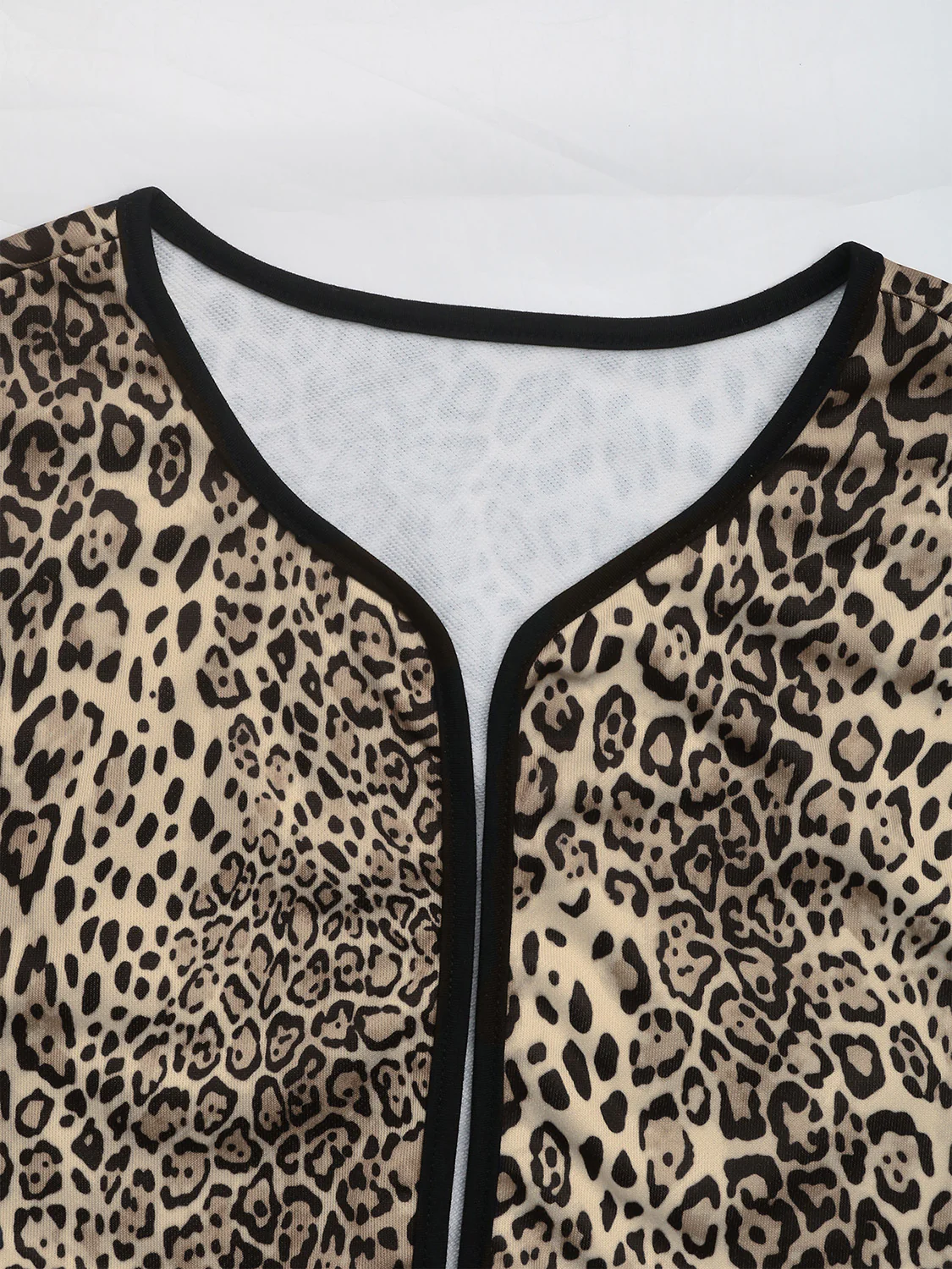 Perfee Leopard Open Front Long Sleeve Jacket - Image 16