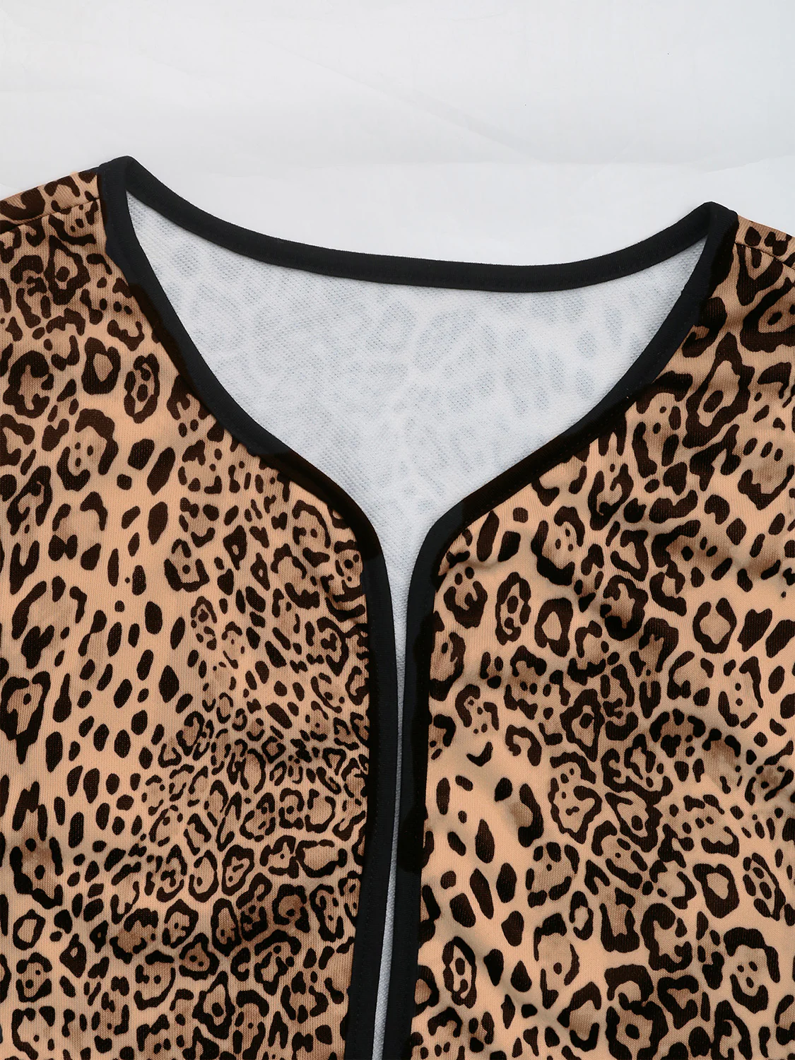 Perfee Leopard Open Front Long Sleeve Jacket - Image 3