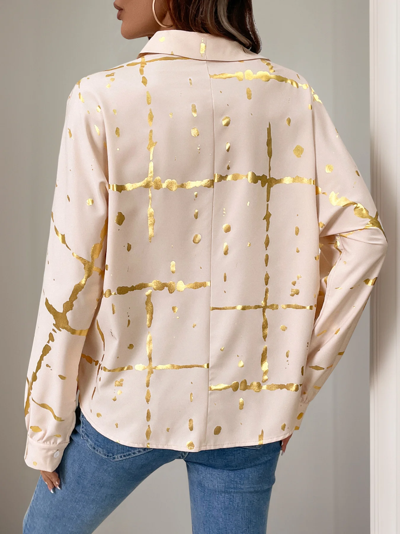 Perfee Printed Collared Neck Long Sleeve Shirt - Image 6