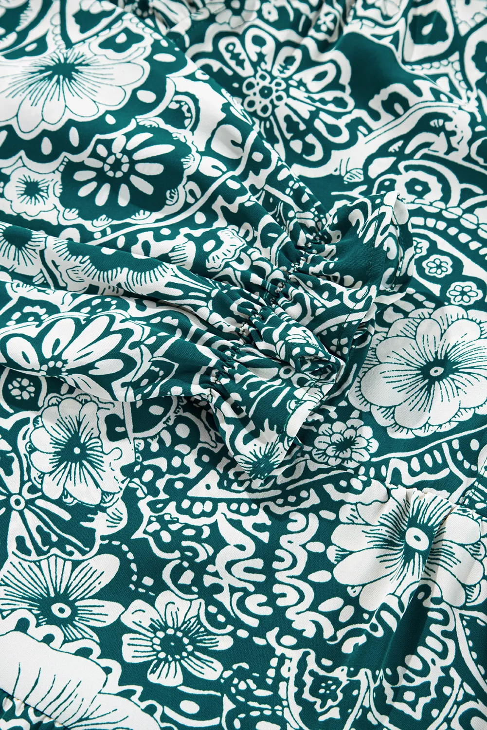 Plus Size Ruffled Printed Flounce Sleeve Dress - Image 5