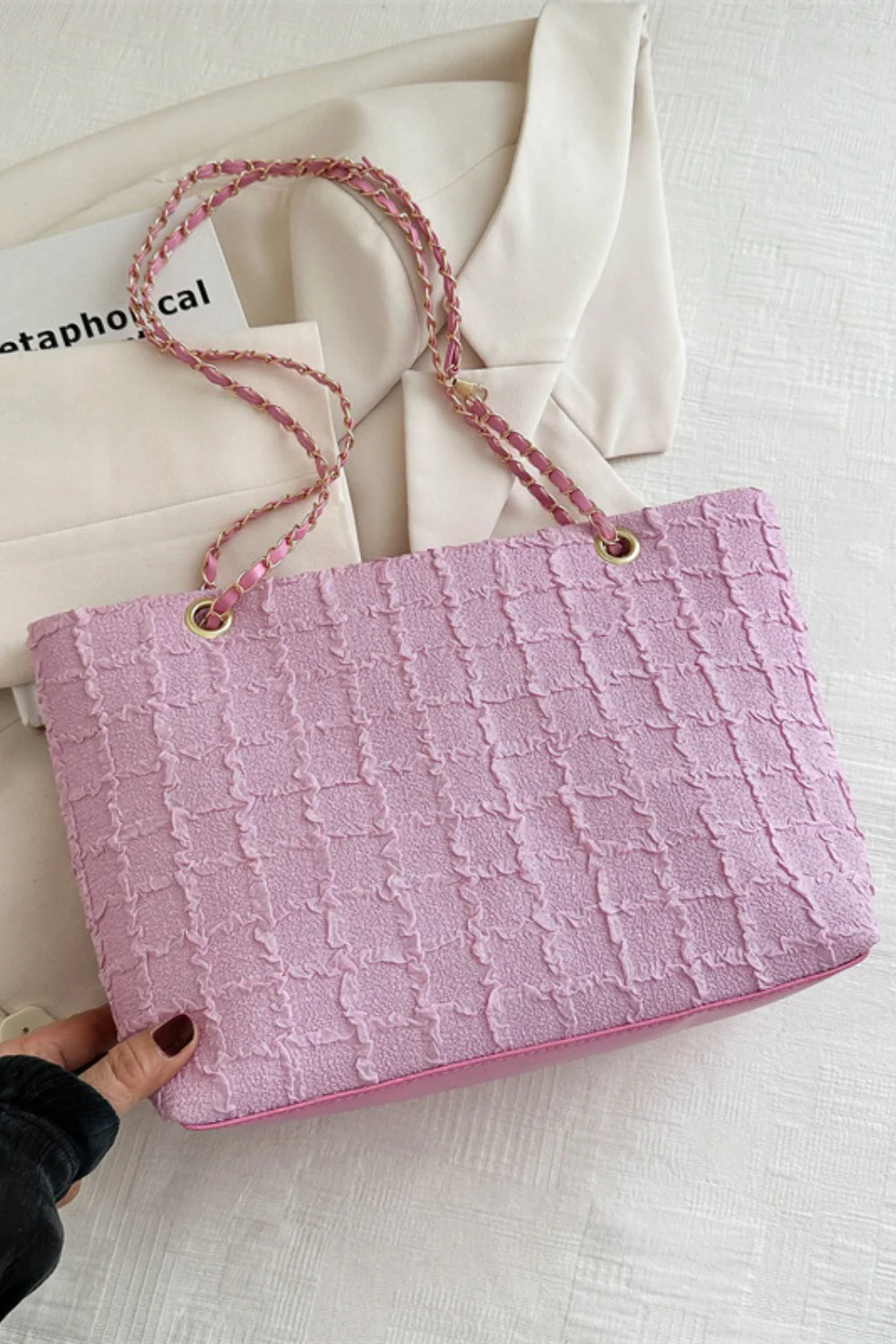 Polyester Texture Chain Tote bag - Image 7