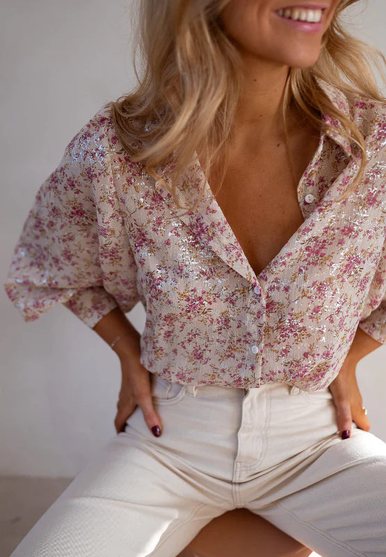 Printed Collared Neck Long Sleeve Shirt - Image 3