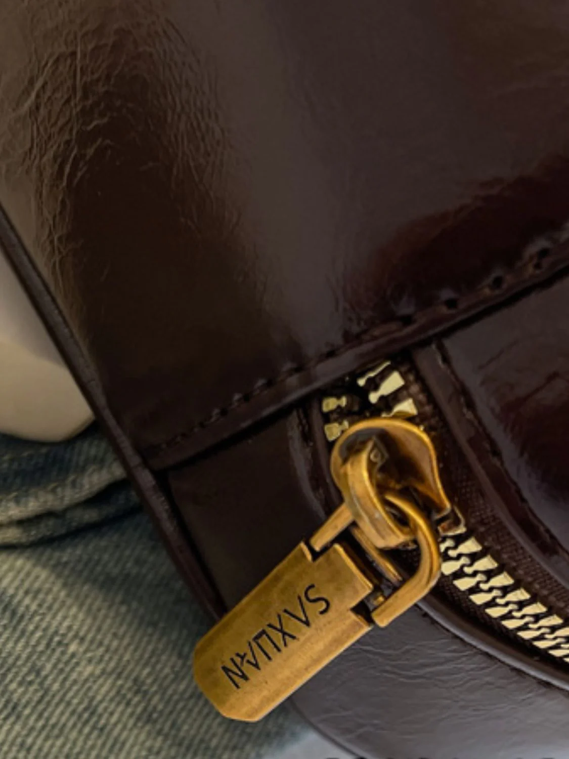 PU Leather Bow Trim Shoulder Bag - Image 5