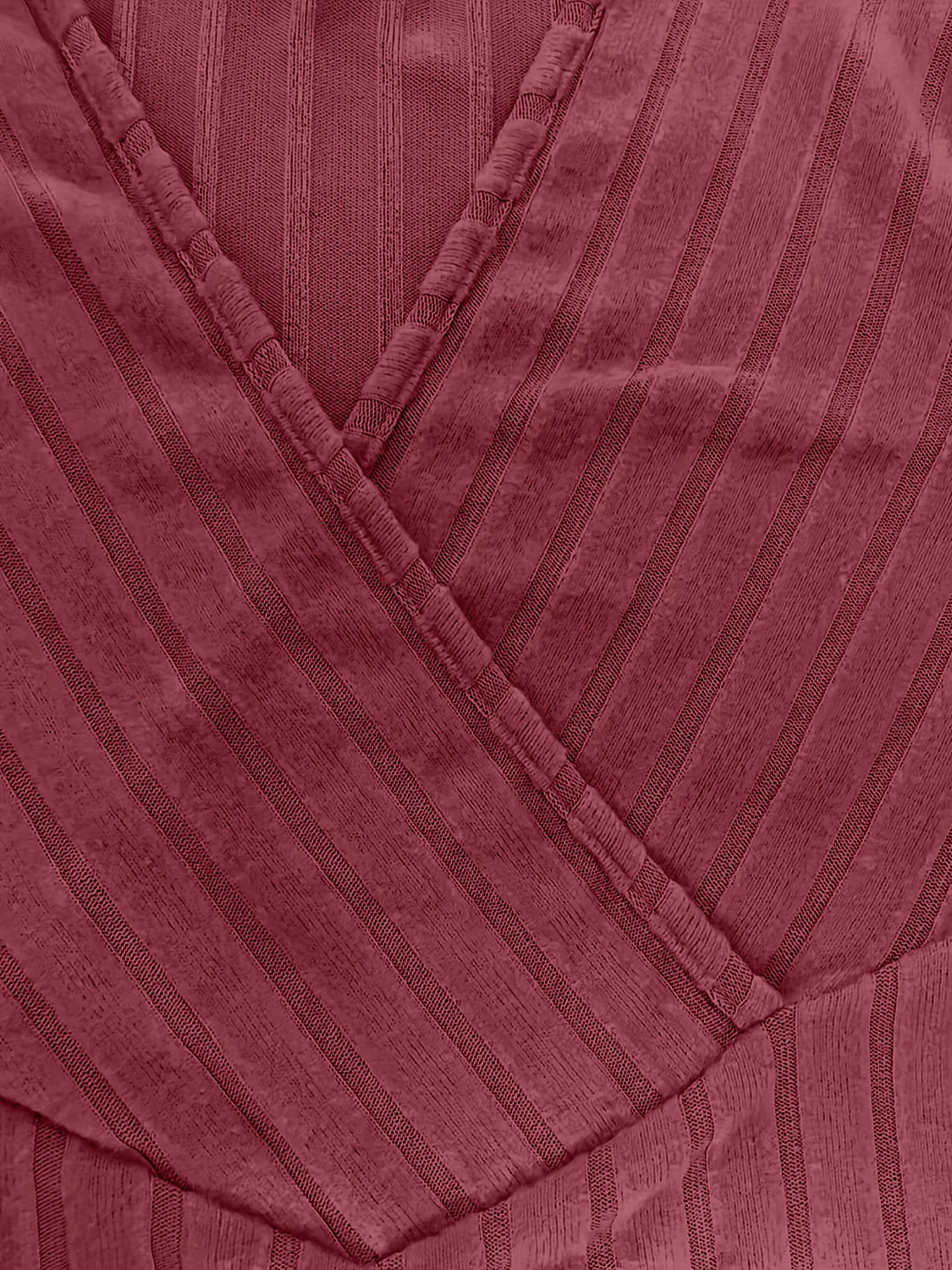 Ribbed Surplice Long Sleeve T-Shirt - Image 11