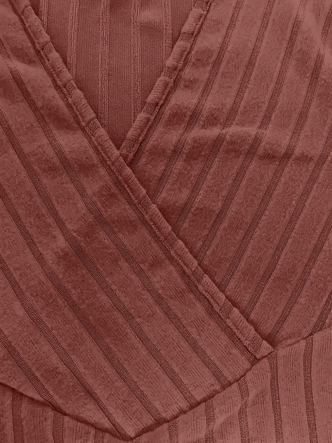 Ribbed Surplice Long Sleeve T-Shirt - Image 14