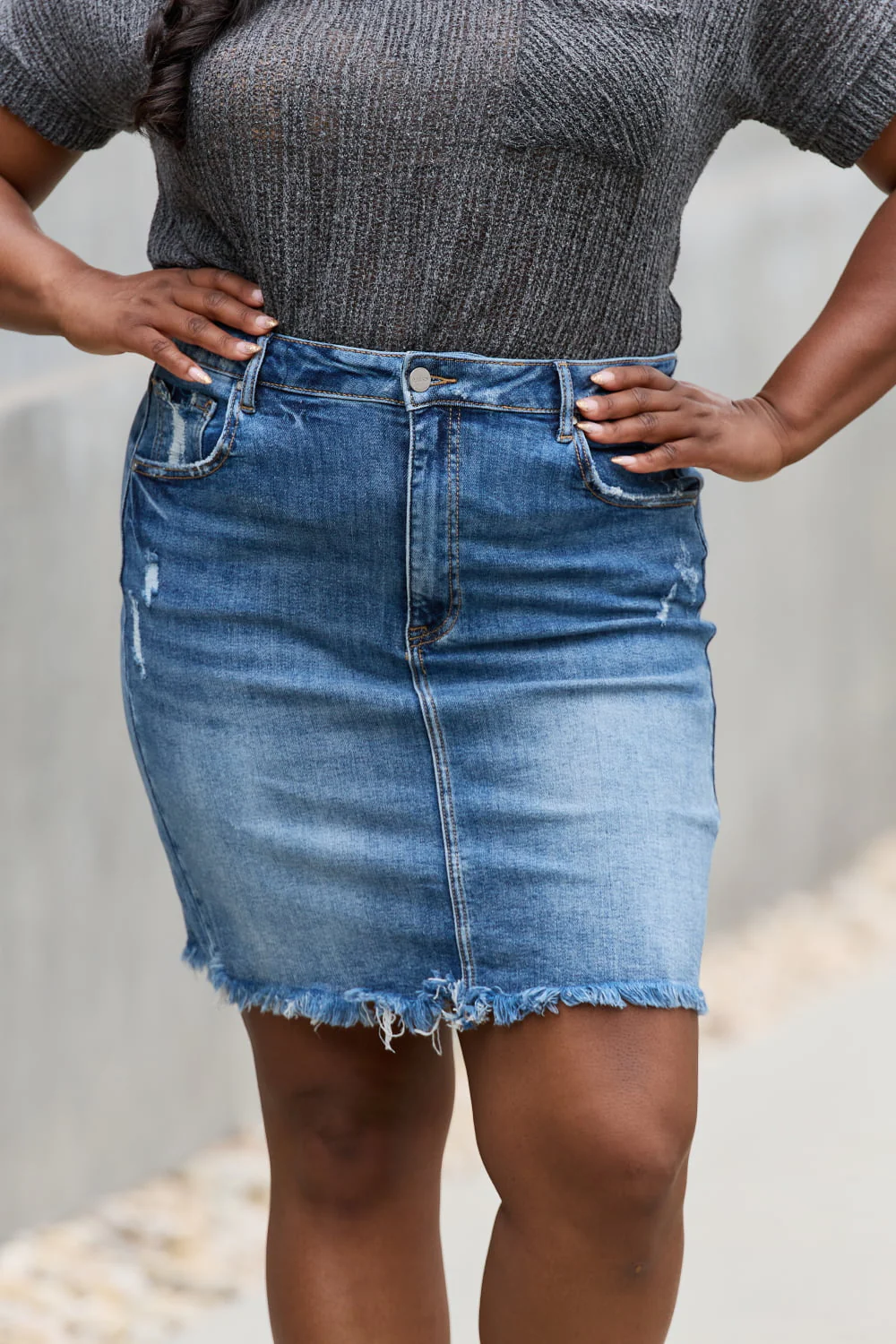 RISEN Amelia Full Size Denim Mini Skirt - Image 5