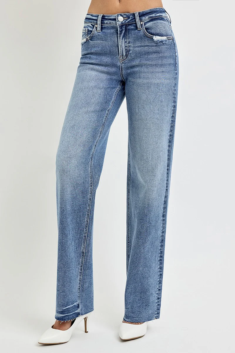RISEN Full Size High Rise Straight Leg Jeans with Pockets - Image 4