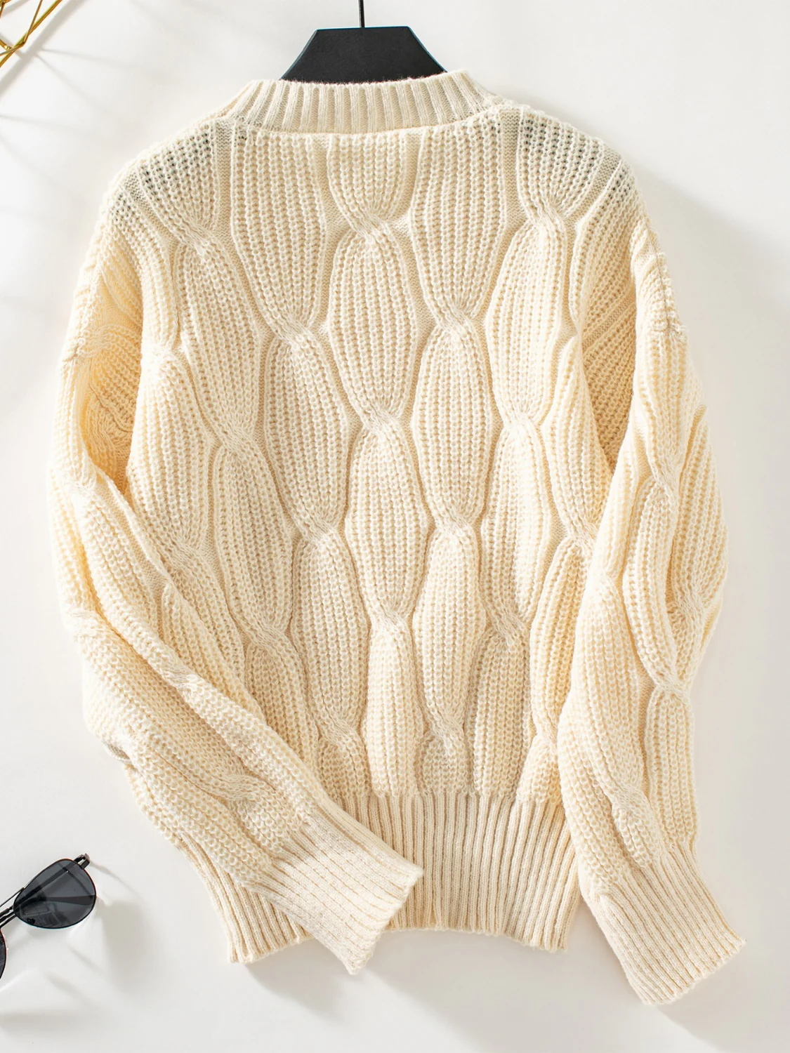 Round Neck Dropped Shoulder Sweater - Image 8