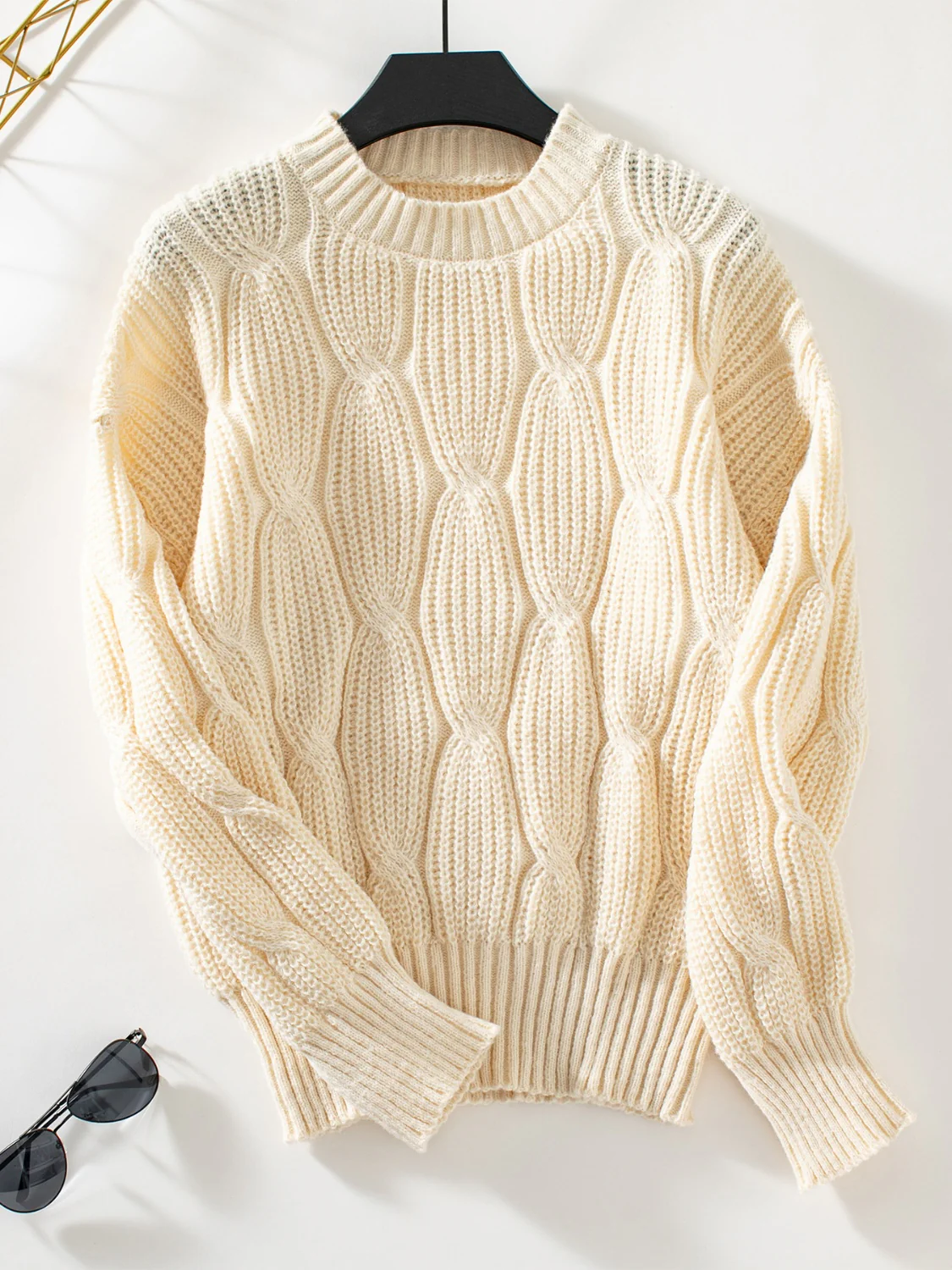 Round Neck Dropped Shoulder Sweater - Image 9