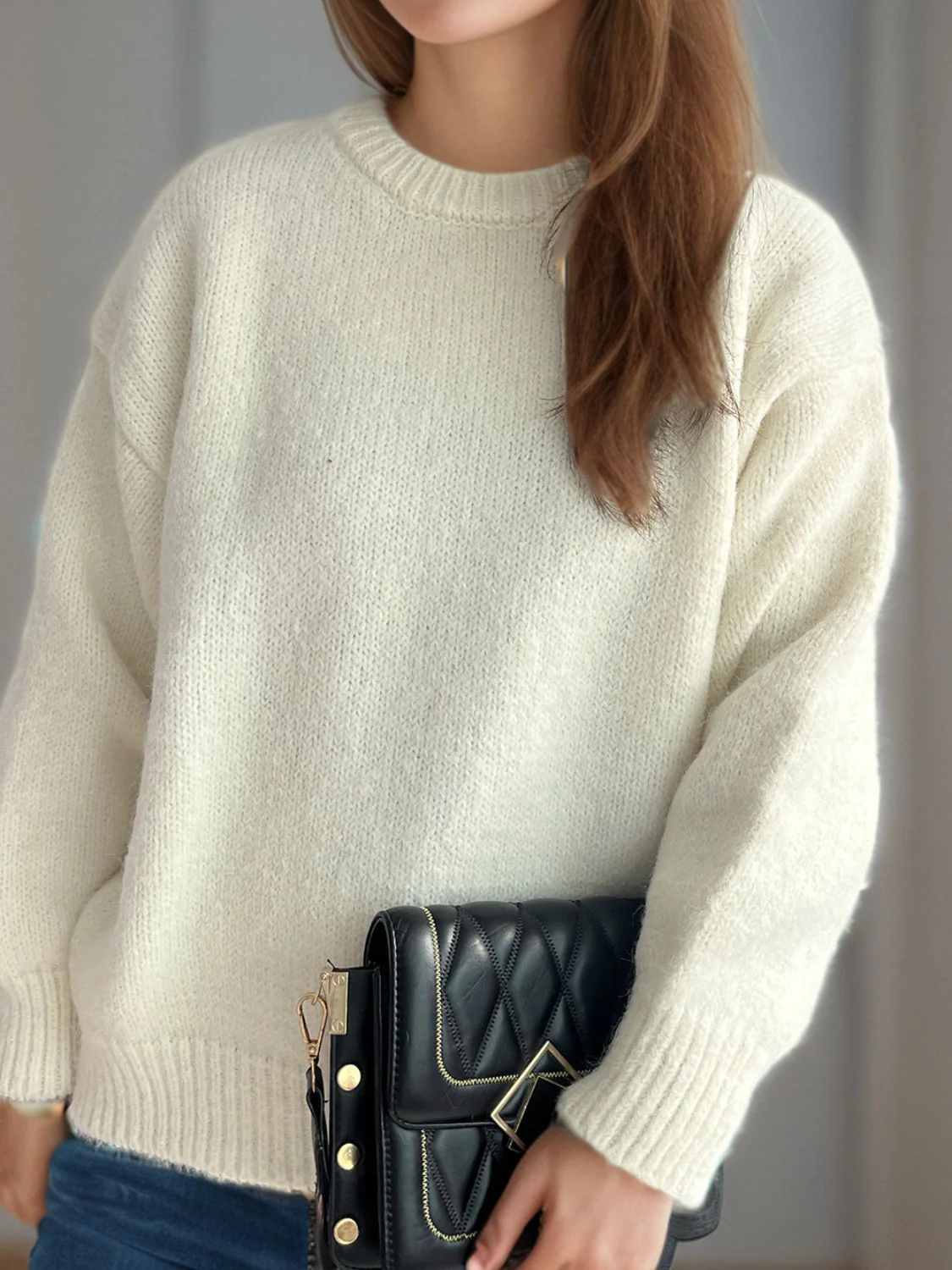 Round Neck Long Sleeve Sweater - Image 14