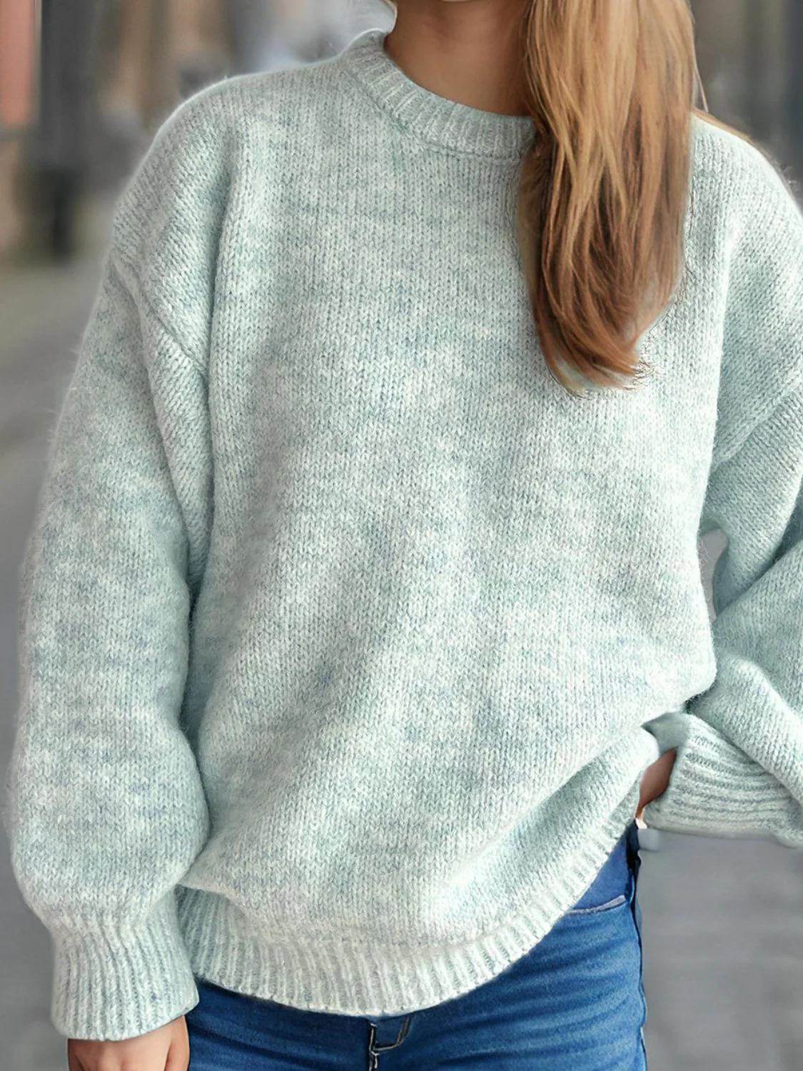 Round Neck Long Sleeve Sweater - Image 17