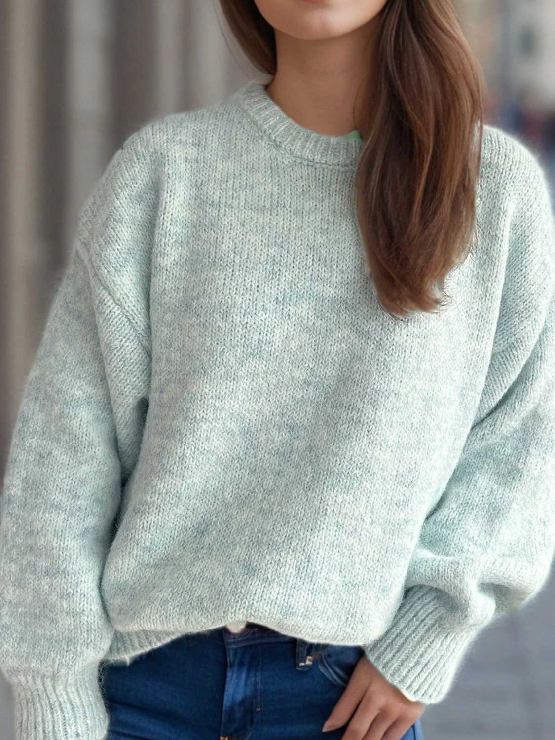 Round Neck Long Sleeve Sweater - Image 19