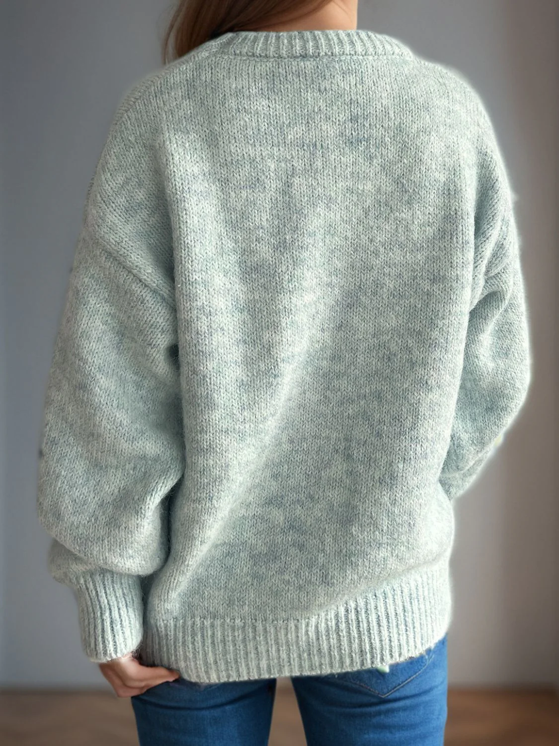 Round Neck Long Sleeve Sweater - Image 21