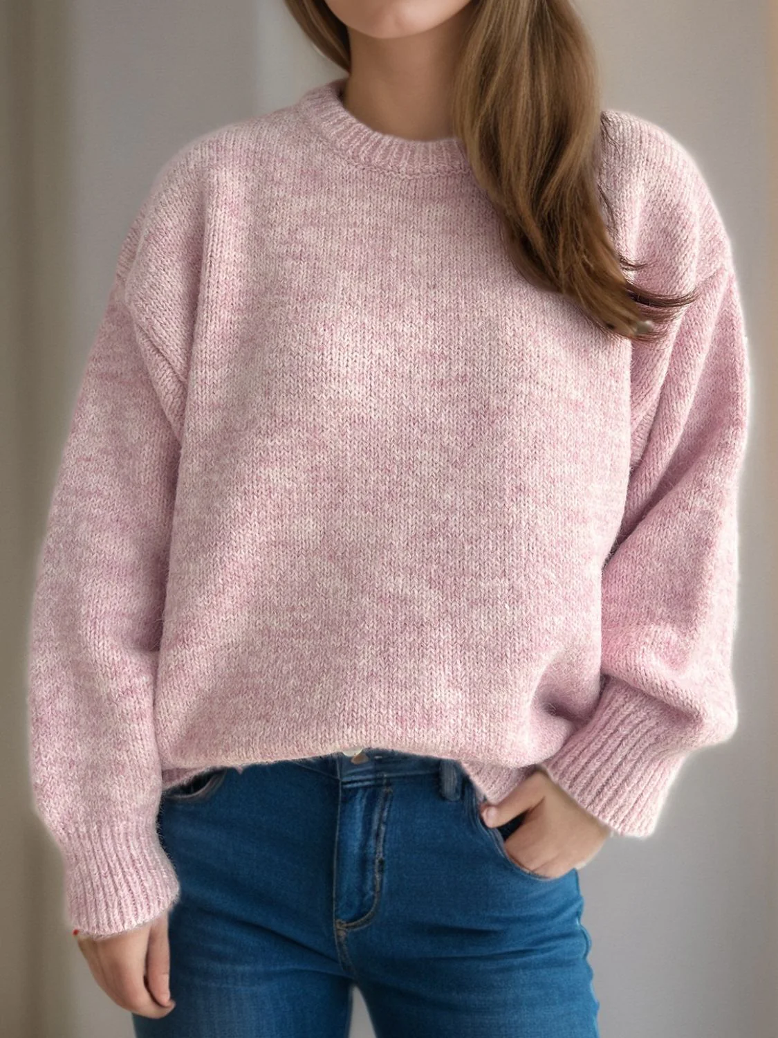 Round Neck Long Sleeve Sweater - Image 5