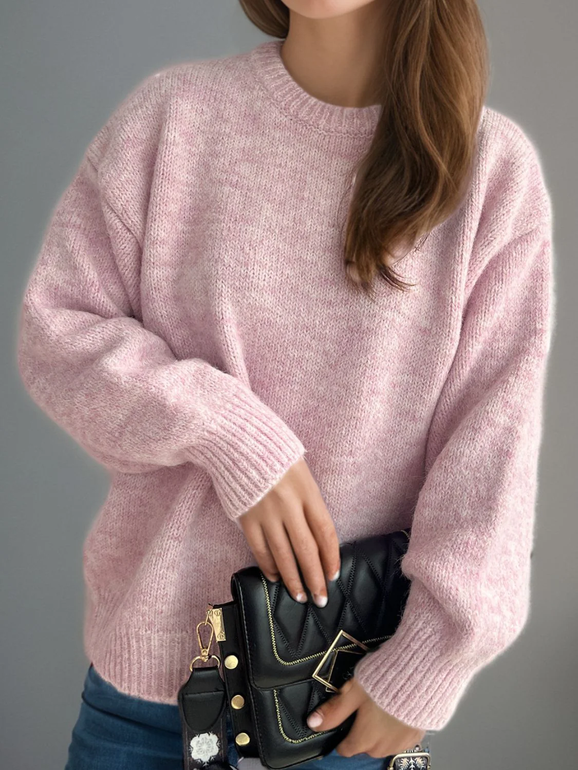 Round Neck Long Sleeve Sweater - Image 7