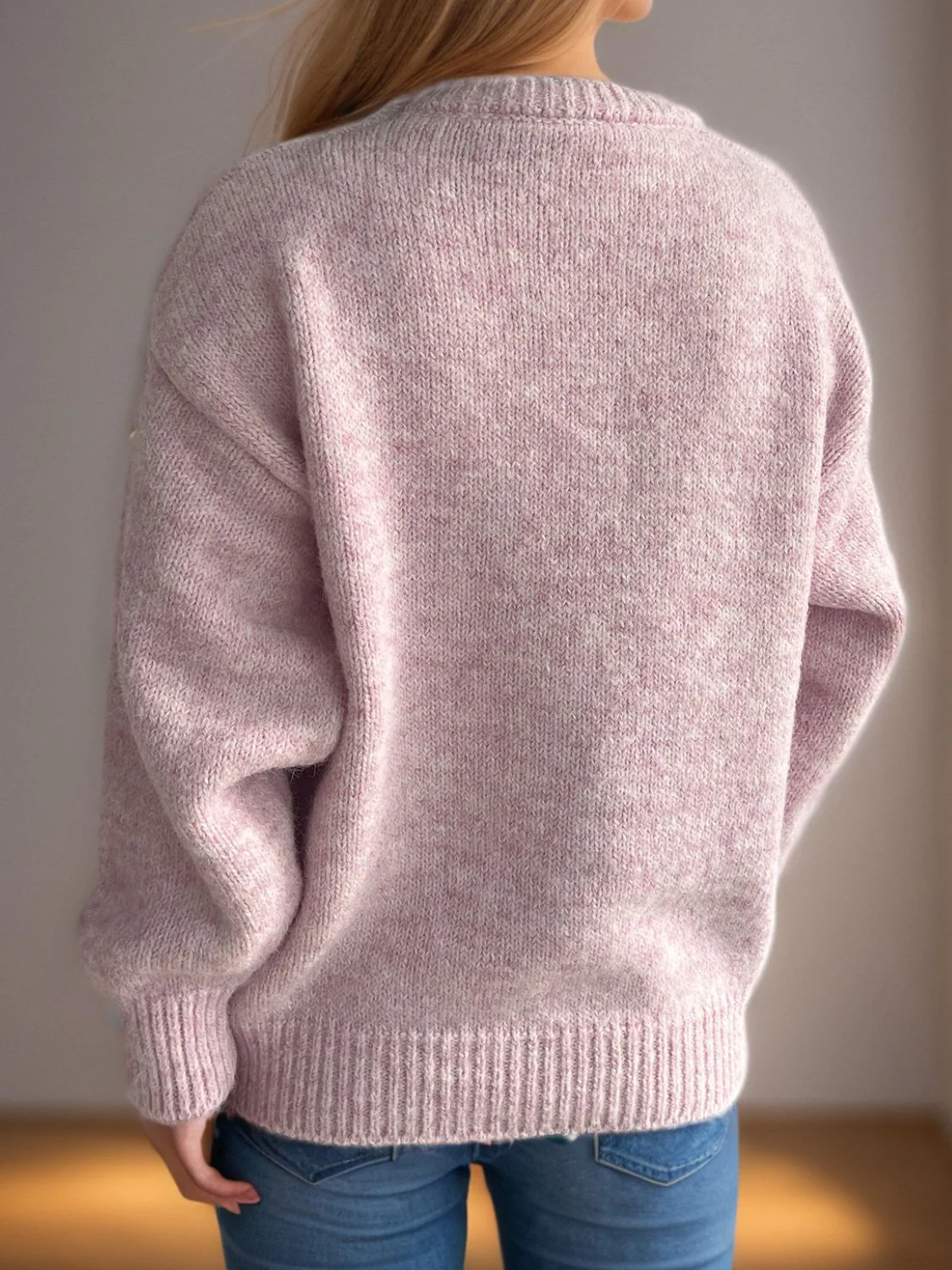 Round Neck Long Sleeve Sweater - Image 9