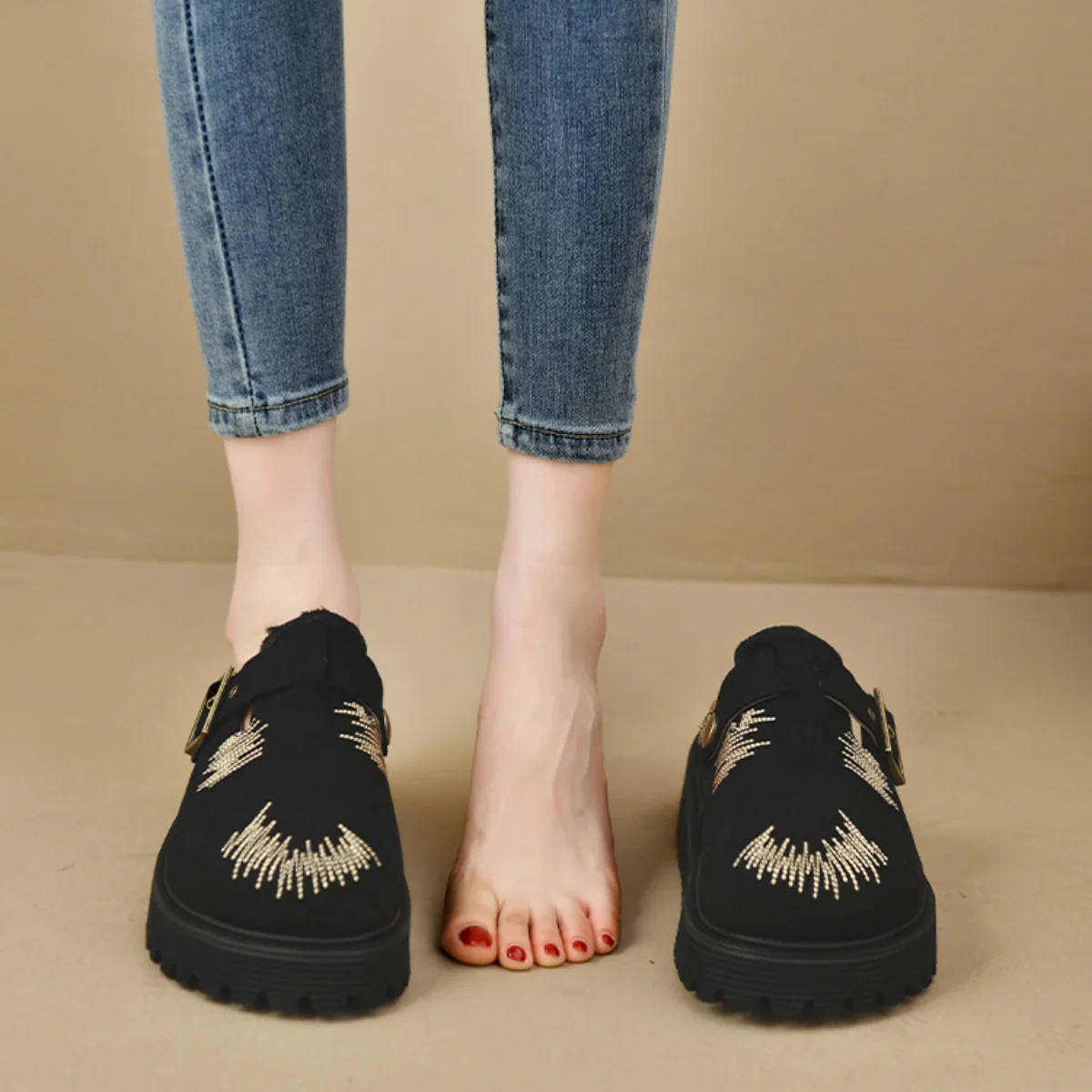 Round Toe Platform Loafers - Image 9
