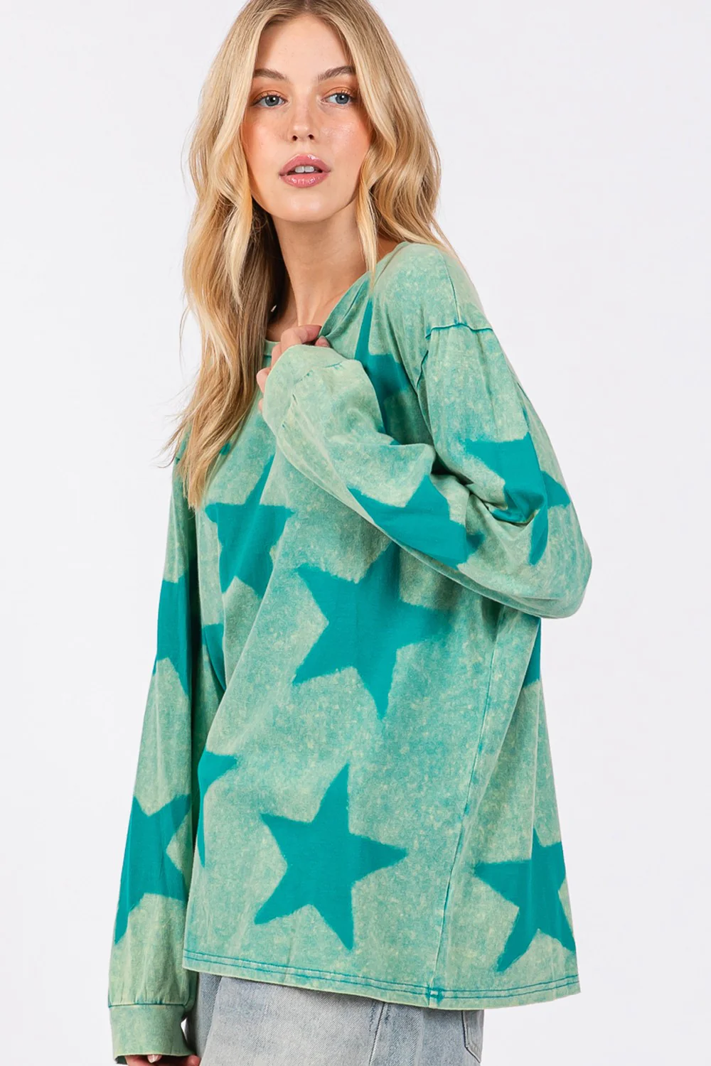 SAGE + FIG Mineral Wash Star Pattern T-Shirt - Image 3