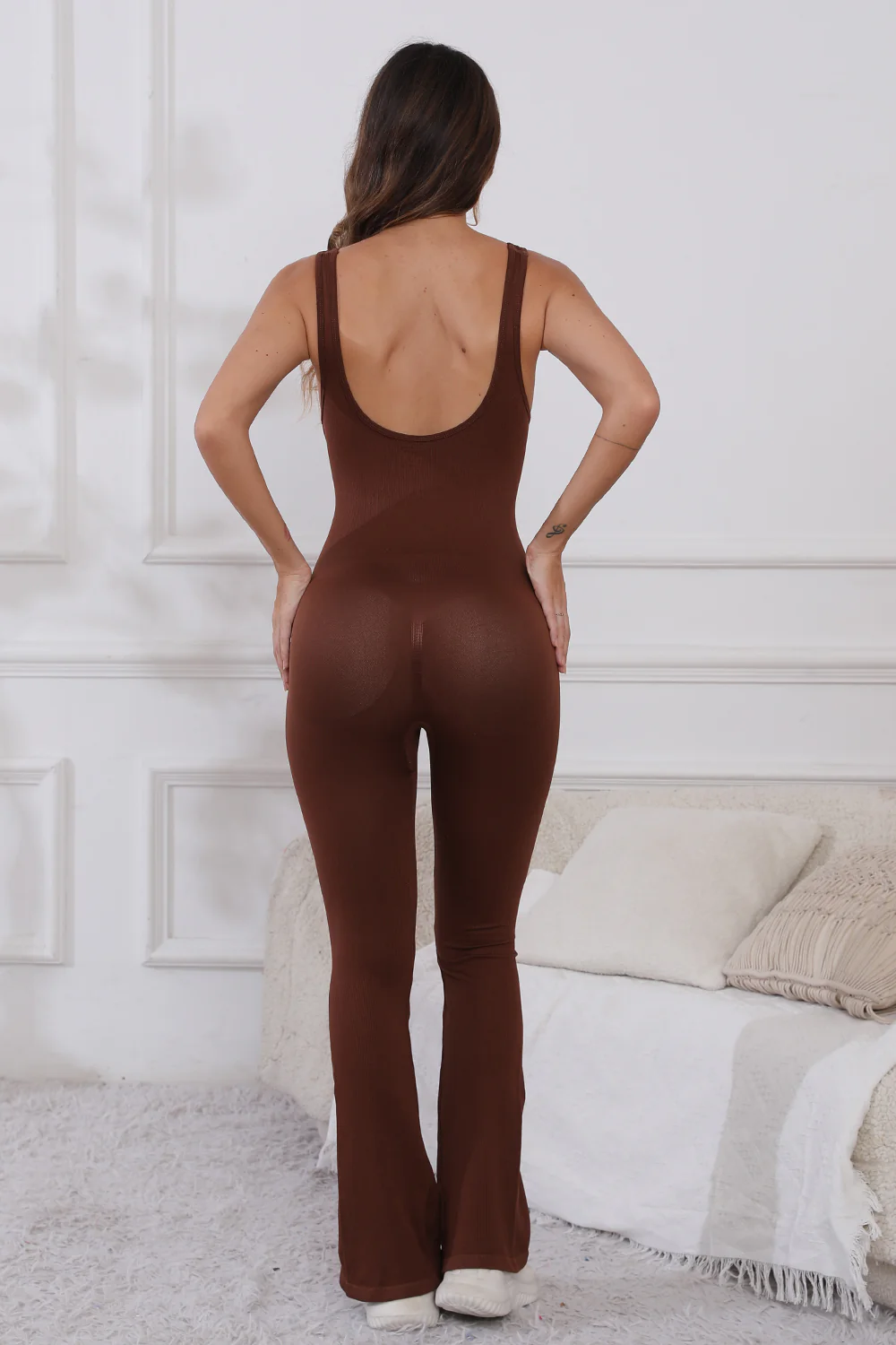 Scoop Neck Wide Strap Active Jumpsuit - Image 9