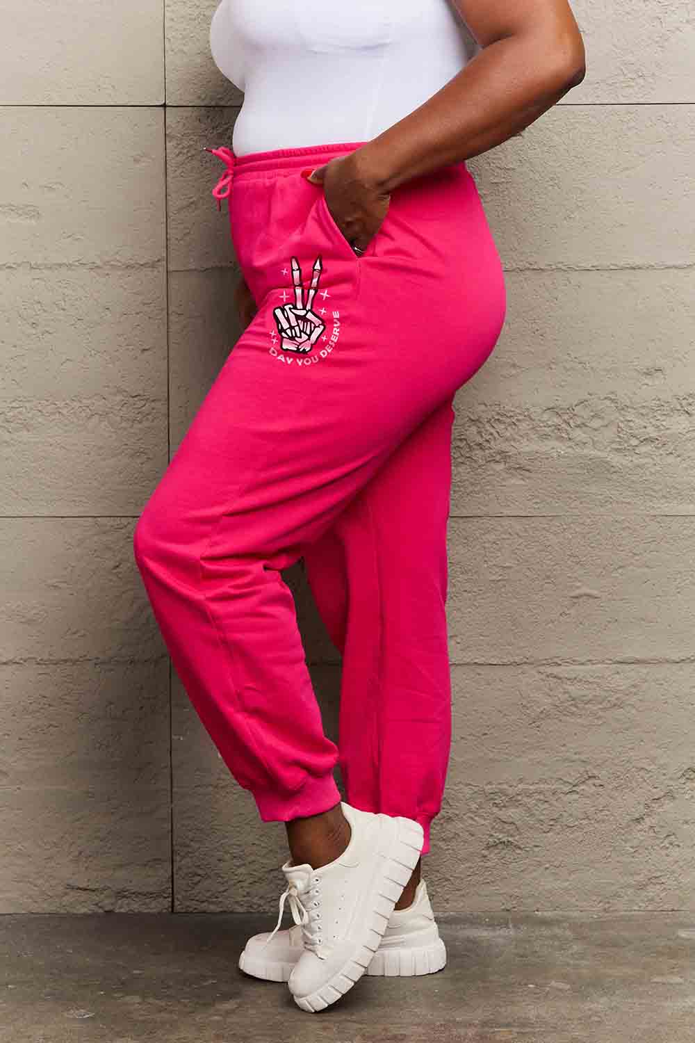 Simply Love Simply Love Full Size Drawstring DAY YOU DESERVE Graphic Long Sweatpants - Image 4